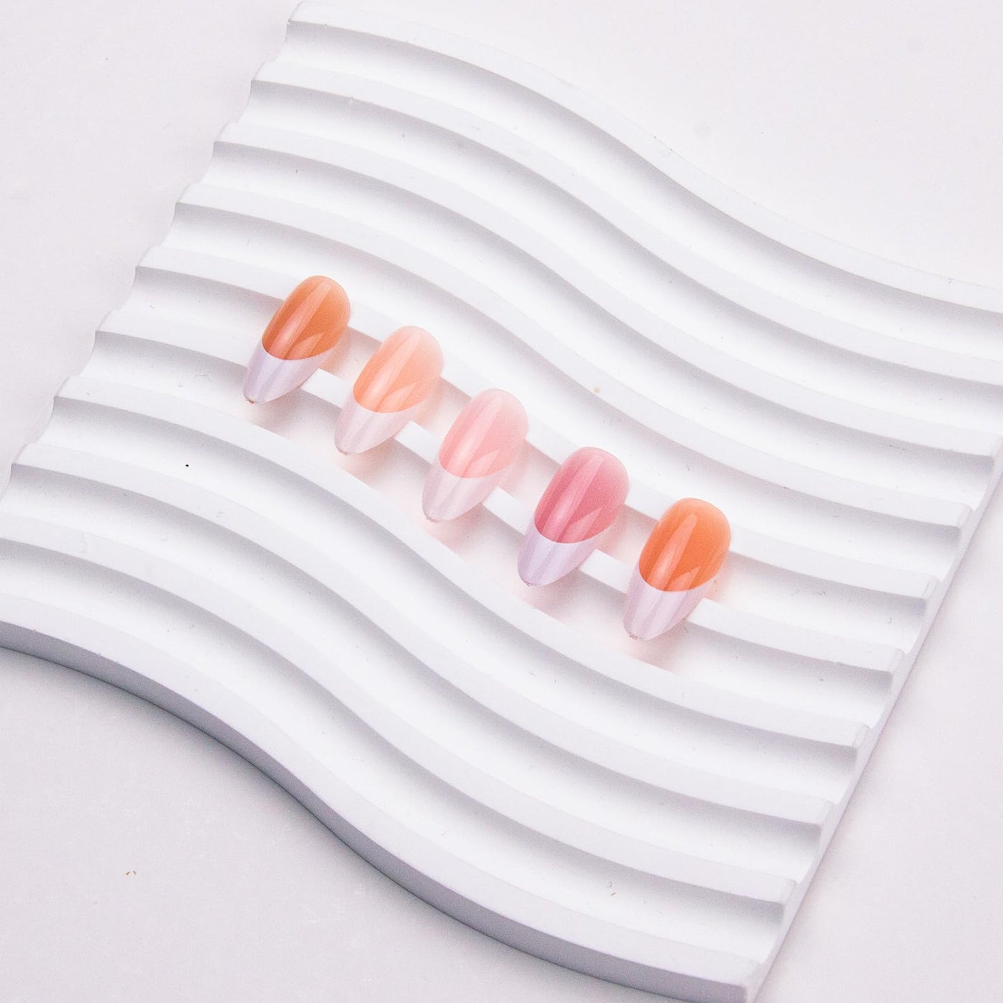 French Tip Press on Nails Almond Short Fake Nails White French False Nail Tips Kit Nature Artificial Acrylic Nails Glossy Glue on Nail Press ons for Women Decoration 5 Packs 150Pcs