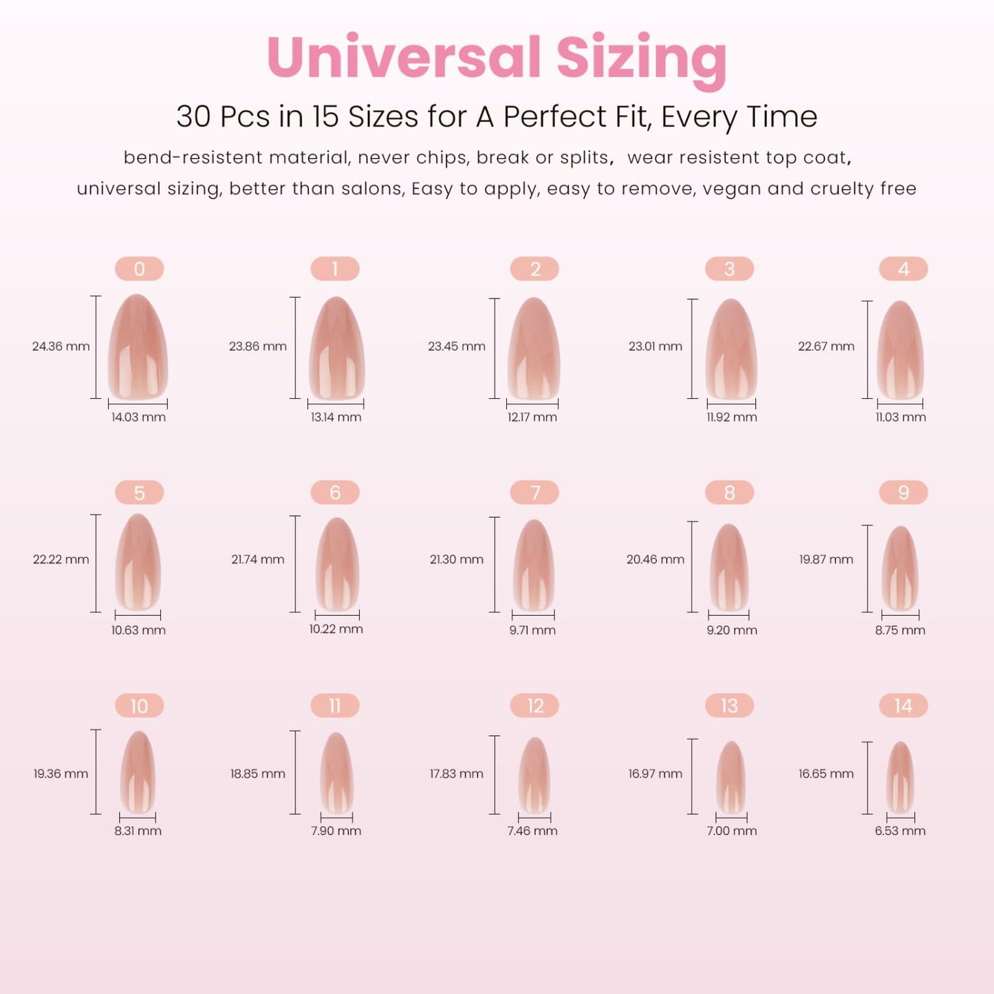 Nail Reformation Press On Nails, Trench Coat | Deep Nude Medium Almond Fake Nails in Glossy Finish, Salon Quality, Reusable Stick On Nails Kit - 30 Pcs in 15 Sizes with Glue, Manicure Gifts for Women