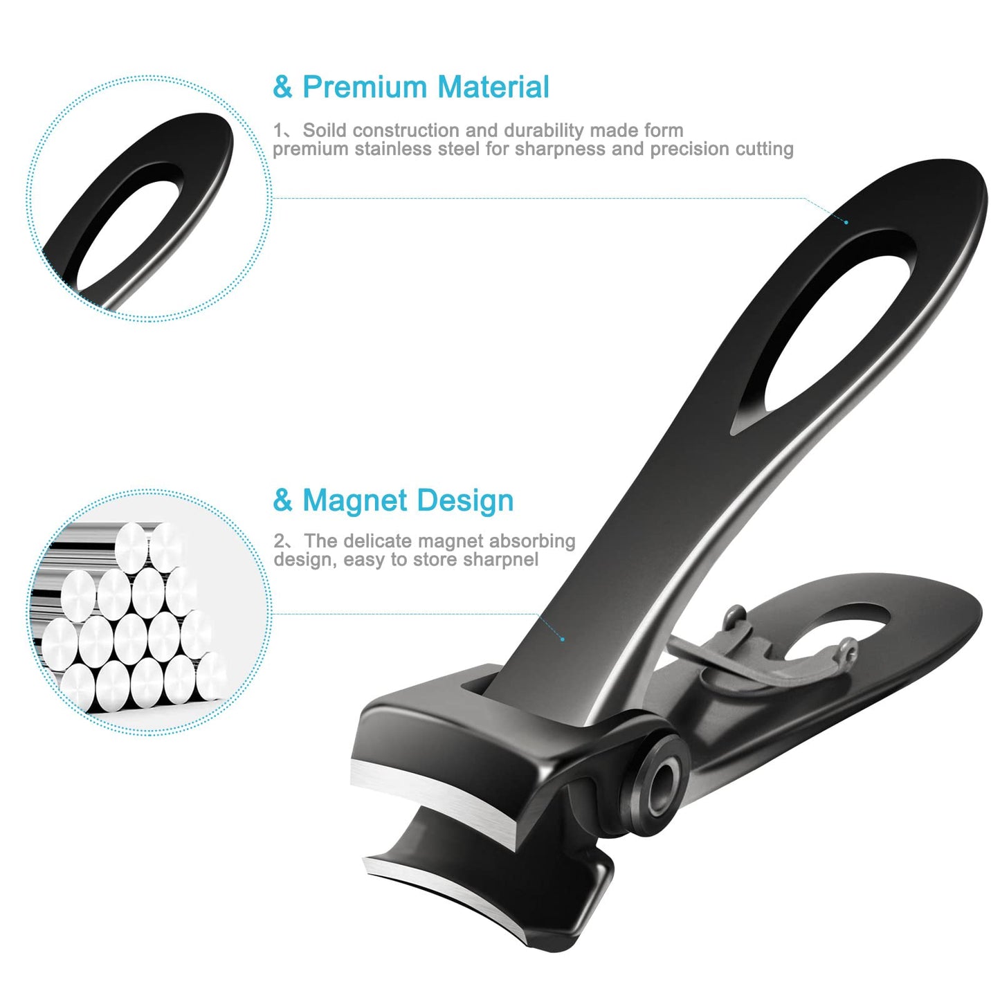 Werlla Toenail Clippers for Thick Toenails, Long Handle Wide Jaw Opening Nail Clippers for Adult, Men, Seniors, Extra Large Heavy Duty Toenail Clippers for Fingernail & Ingrown Toenail (2 Piece Set)