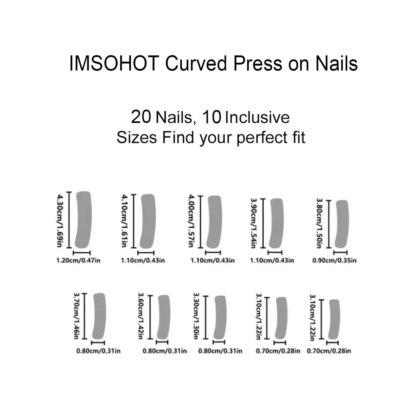 IMSOHOT Curved Press on Nails White French Tip Fake Nails Extra Long Square False Nails with Golden Charms Design Glossy Acrylic Full Cover Stick on Nails for Women Manicure 20Pcs