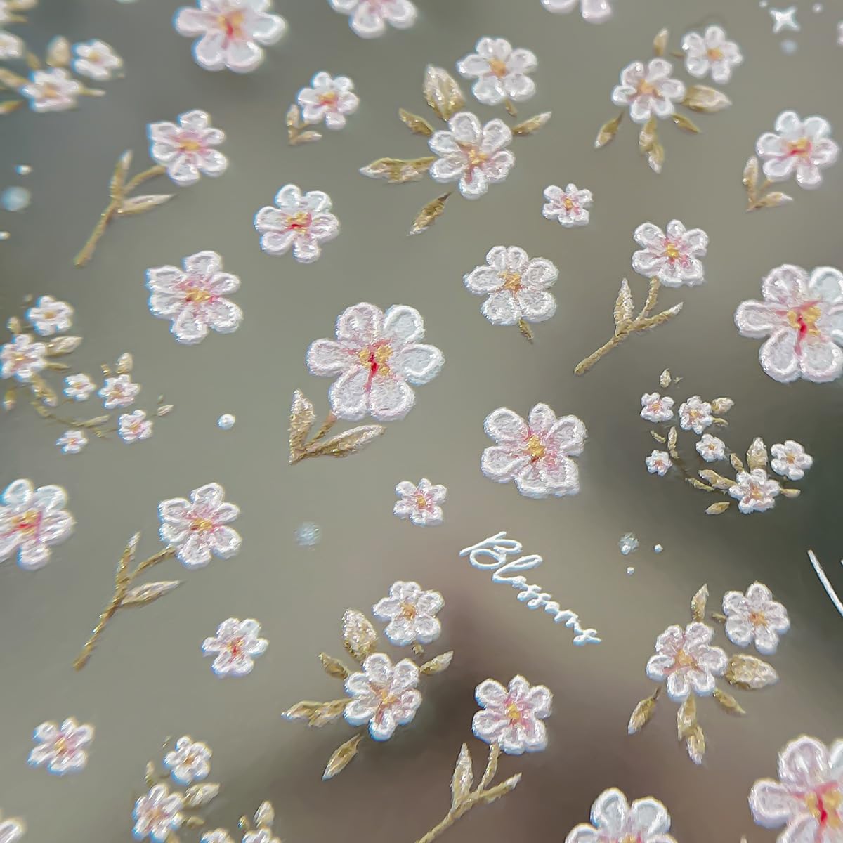 1Pcs Flower Nail Art Stickers Decals 5D Embossed Pink Flower Nail Decals Cute Small Floral Nail Stickers for Women Spring Summer Nail Art Decorations Supplies