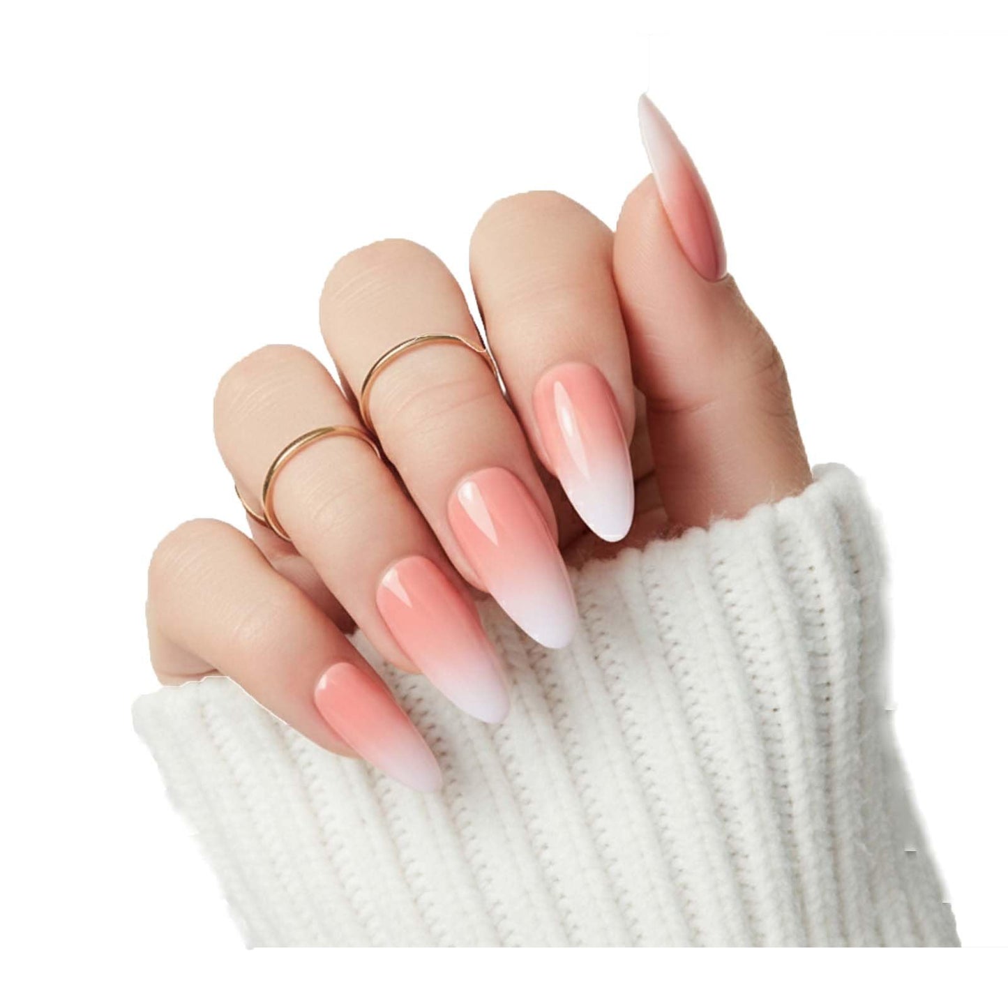 Press On Nails 120PCS French False Nails 5 Ombre Pink short oval press on nails Tips Manicure Nail Art Decoration for Work Daily Wear Easy to App lynails at HomeOmbre Pink Coffin nail press ons