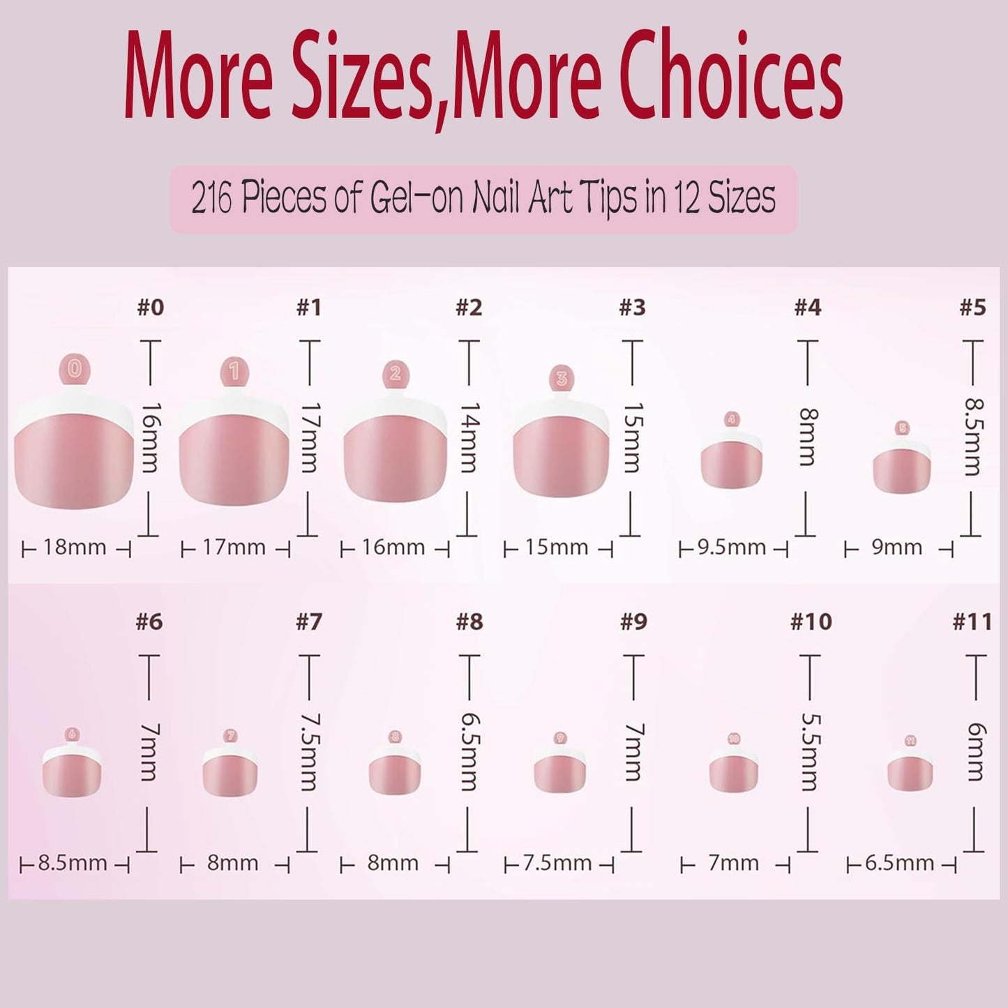216pcs French Tip Press on Toenails Short Square，OPkssnails Pink Toe Nail Press On, Pre-Designed Soft Gel Toe Nail Tips, Soak off Acrylic Fake Toe Nail Extensions 12 Sizes