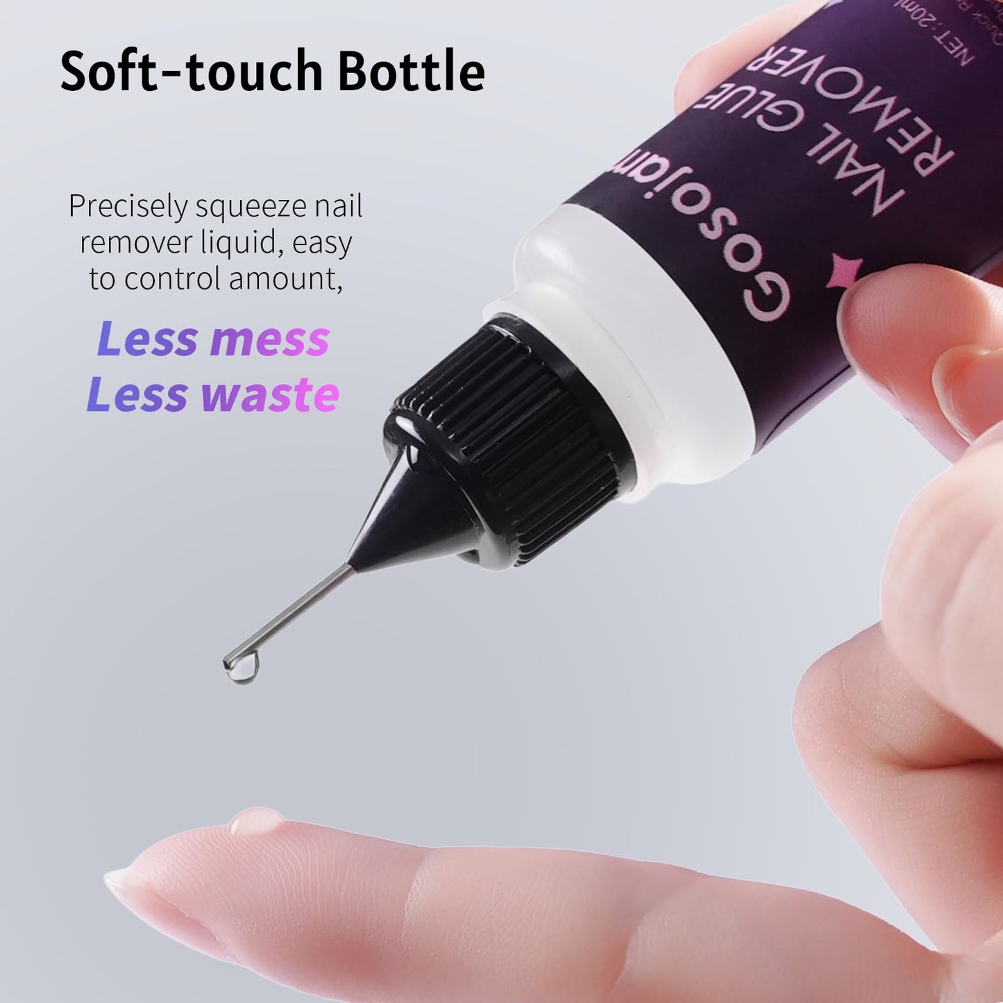 Gosojam Nail Glue & Remover Kit, Semi Solid Nail Glue Gel 10g for Press On Nails, Nail Glue Remover 20ml Pinpoint Precision Tip, Quick Dry No UV Light Needed, Tools for False Nail Tips
