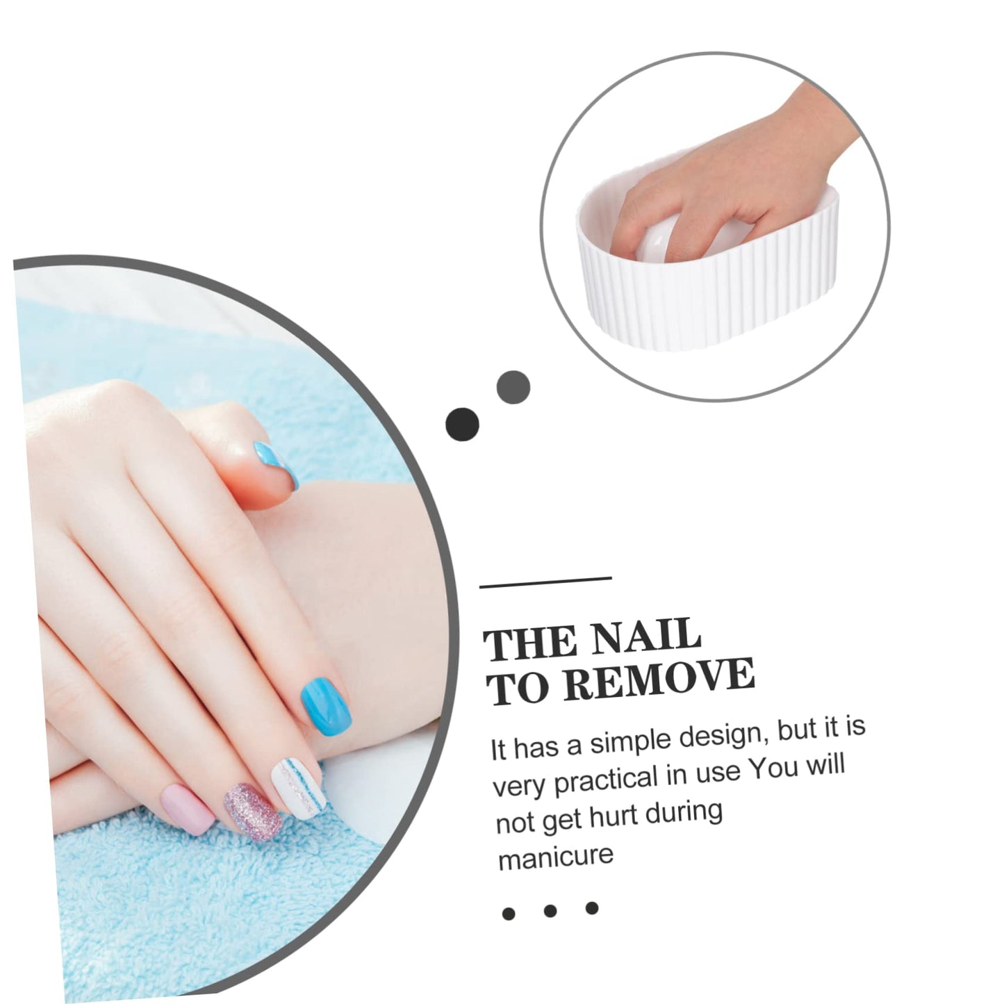 Mikinona Nail Soaking Bowl Manicure Hand Soak off Tray Gel Polish Remover Acrylic Nail Art Tool 5.5X4.3X2.4 Inch Clear Spa Bowl for Home Salon Use