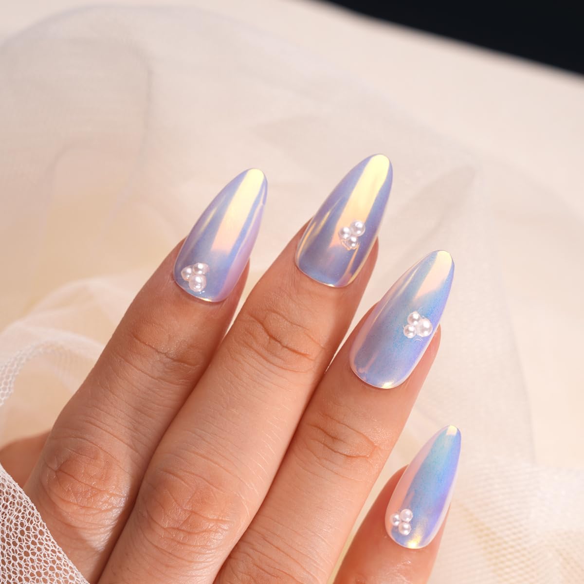 Pretty Diva Sunset Chrome Nail Powder, Memaid Unicorn Aurora iridescent Chrome Nail Powder, Super Glossy Mirror Effect Metallic Nail Chrome Powder Manicure Pigments for Nail Art Glitter (Sunset)