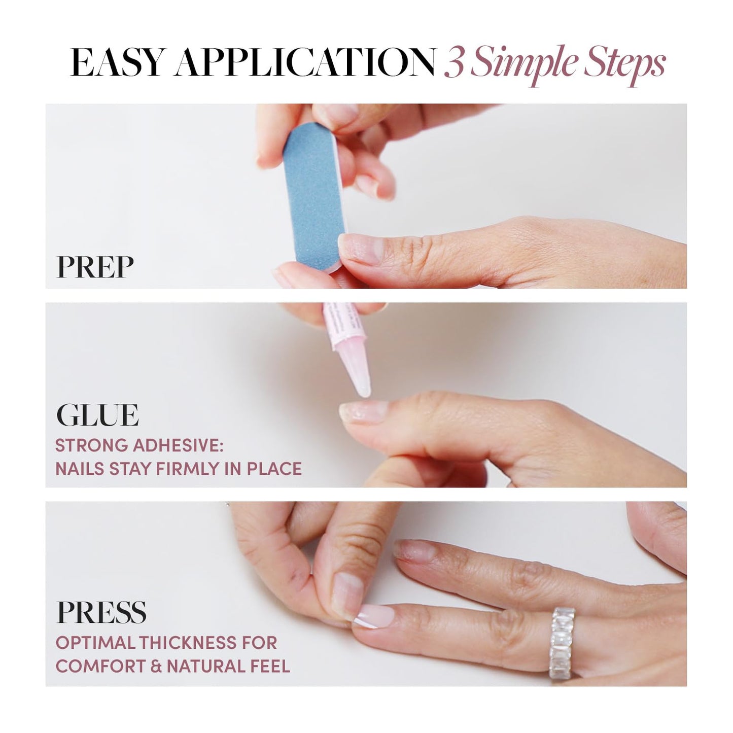 Glamnetic Press-On Nails Bundle - Sugar Glazed & Pinch Me | Medium Oval Fake Nails with White Polka Dots & Glazed Finish | Glazed Short Oval Blush Pink Fake Nails | Durable, Salon-Quality Nail Kits