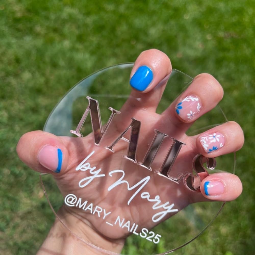 Custom Nail Logo,Personalized 3D Acrylic Nail Photo Prop,Nail Technician Gift,Prop for Nail Techs, Nail Selfie,Nail Photo Prop (white,10cm)