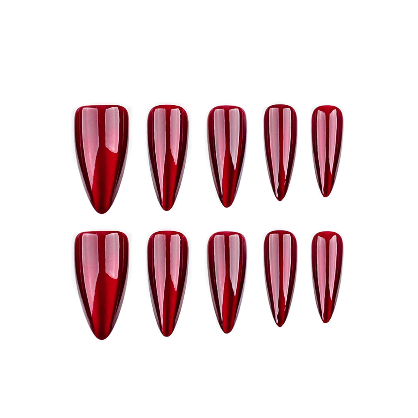 LTXHZYYL Red Cat Eye Press on Nails, 24 Pcs Dark Red Medium Almond Fake Nails Kit, Reusable Christmas Artificial Acrylic Nails for Women Girls Holiday Party Gifts