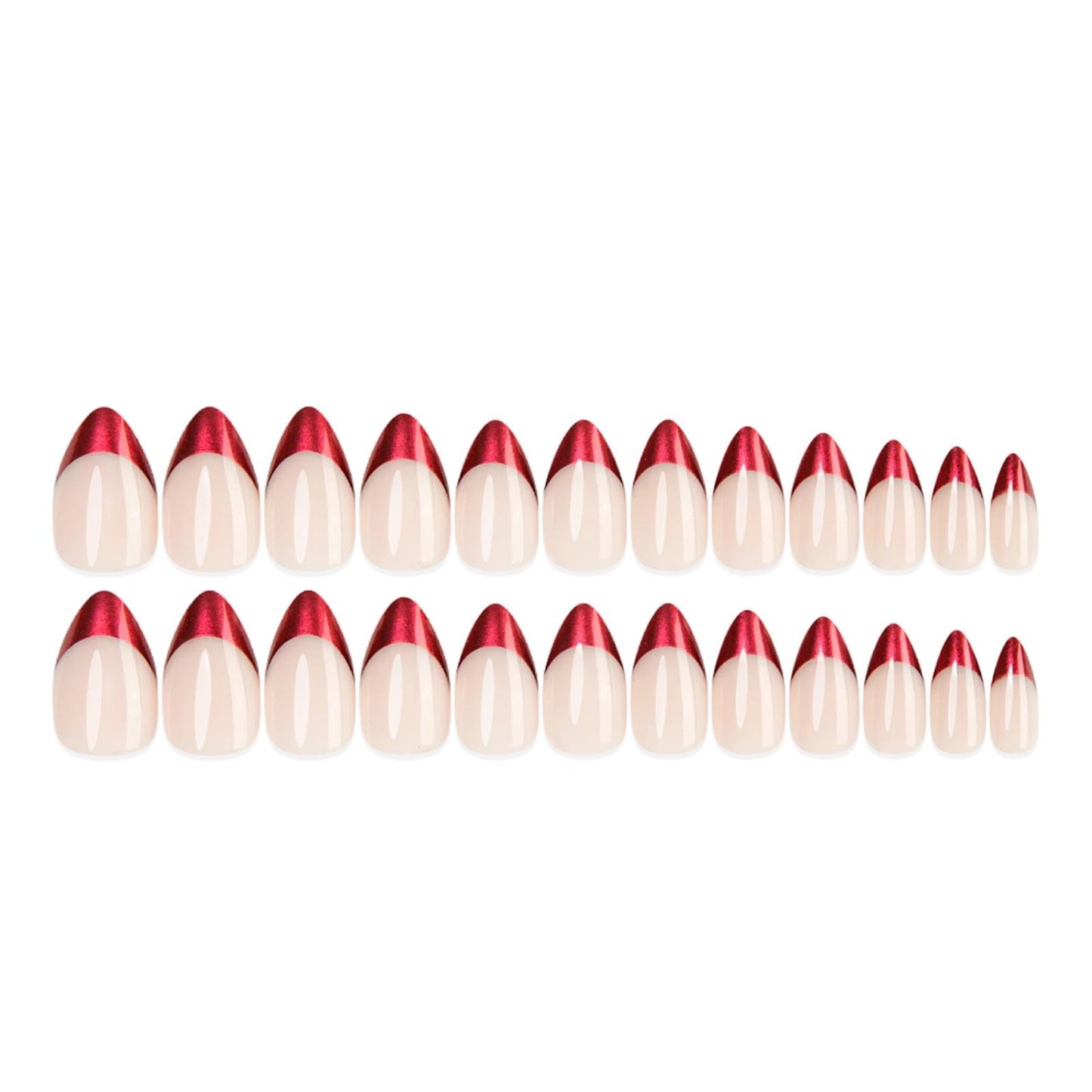 Hkanlre Press On Nails Almond-Glossy Press on Nails Medium,French Fake Nails for Women,Natural Reusable Bling Nails