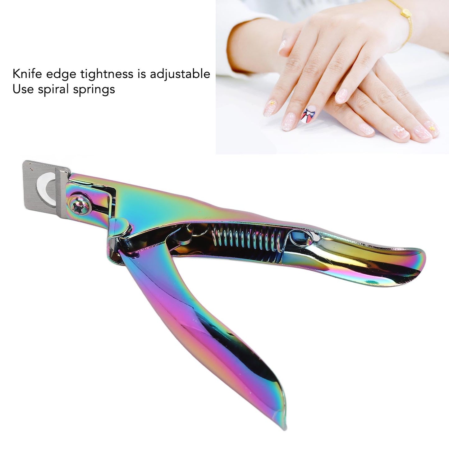 Nail Tip Cutter, U Shape Design, Stainless Steel Nail Scissors for Fake Nail Trimming, Extension Nail Shaping, French Nail DIY, Portable Groomer for Beauty Salon and Home Use.
