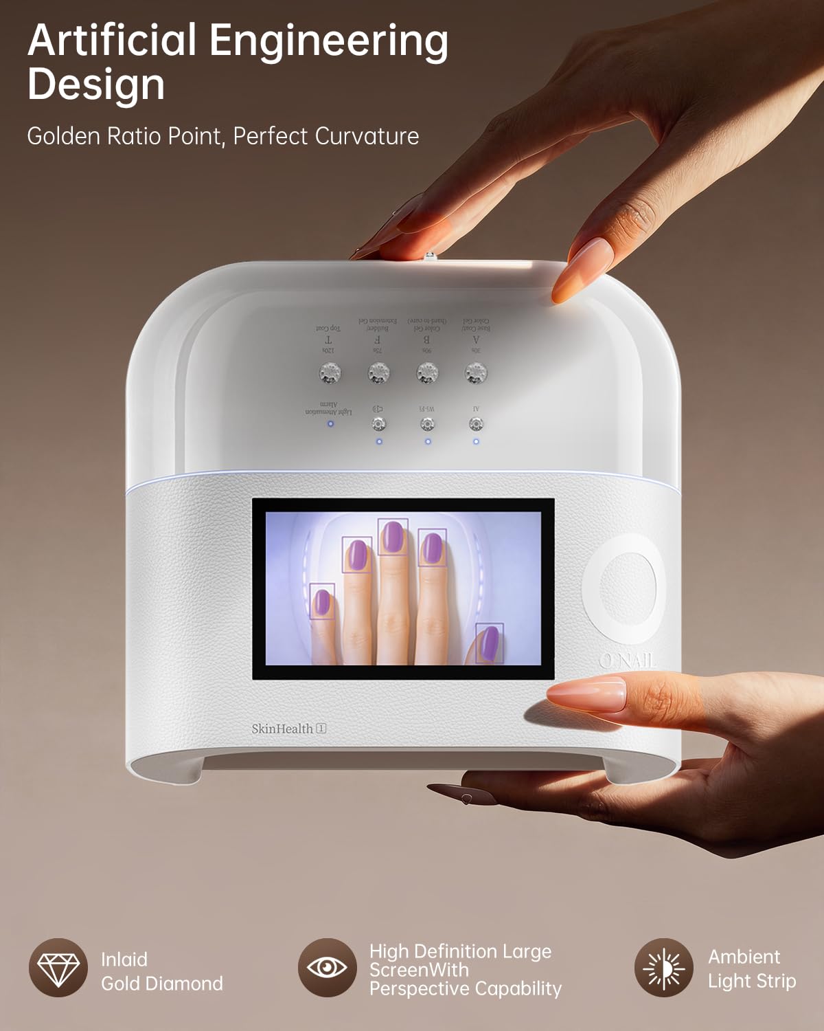 AI Health Best Nail Lamp-O NAIL AI Precision Scan,Reduce Excess UV Skin Damage-2in1 AI Computer&Nail Dryer with HD Visible Screen,109 LEDs 2X Faster Curing,Nail Curing Lamp for Salon and Home