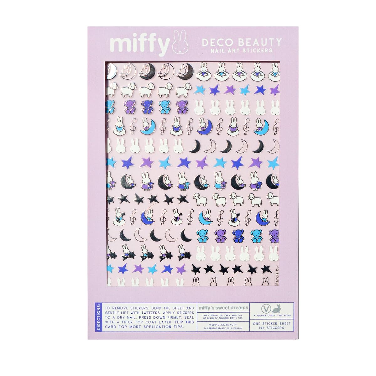 Deco Beauty Miffy’s Sweet Dreams-Super Thin & Easy-to-Apply Nail Art with Cutest Designs-Durable & Long-Lasting Nail Art Stickers and Decals for Women, for DIY At-Home Manicures & Salon-Quality Nails