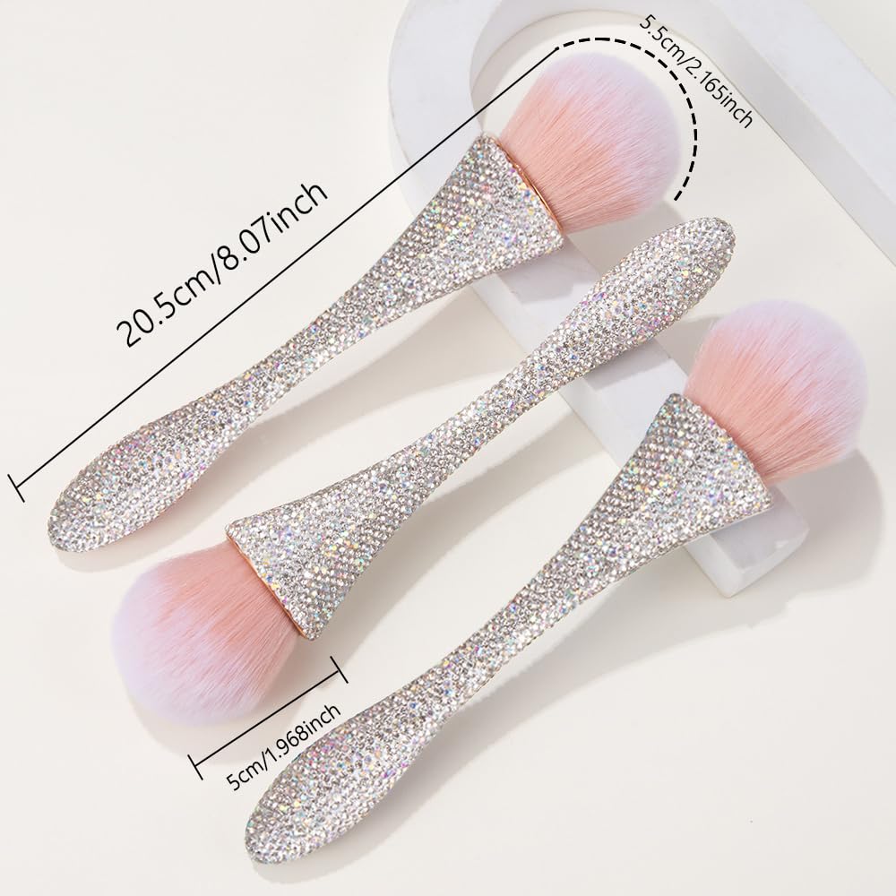 DANNEASY 1pc Nail Dust Brush Acrylic Brush Cleaner Nail Brushes for Cleaning Dust Nail Clean Up Brush Large Dip Powder Brush for Makeup Blush Manicure Brush (White)