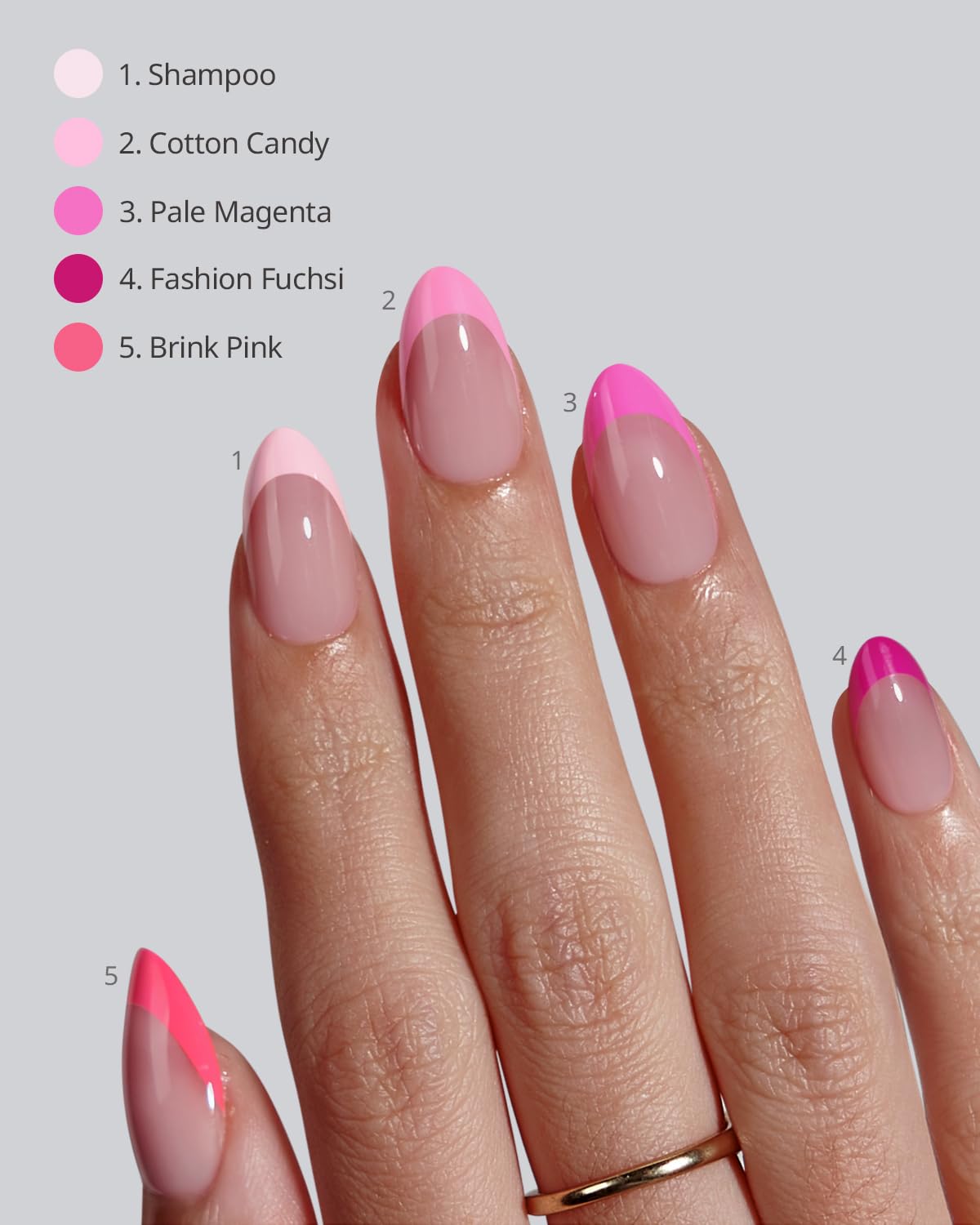 BTARTBOXNAILS Nail Tips Builder Gel Set Pink French Tip Press On Nails