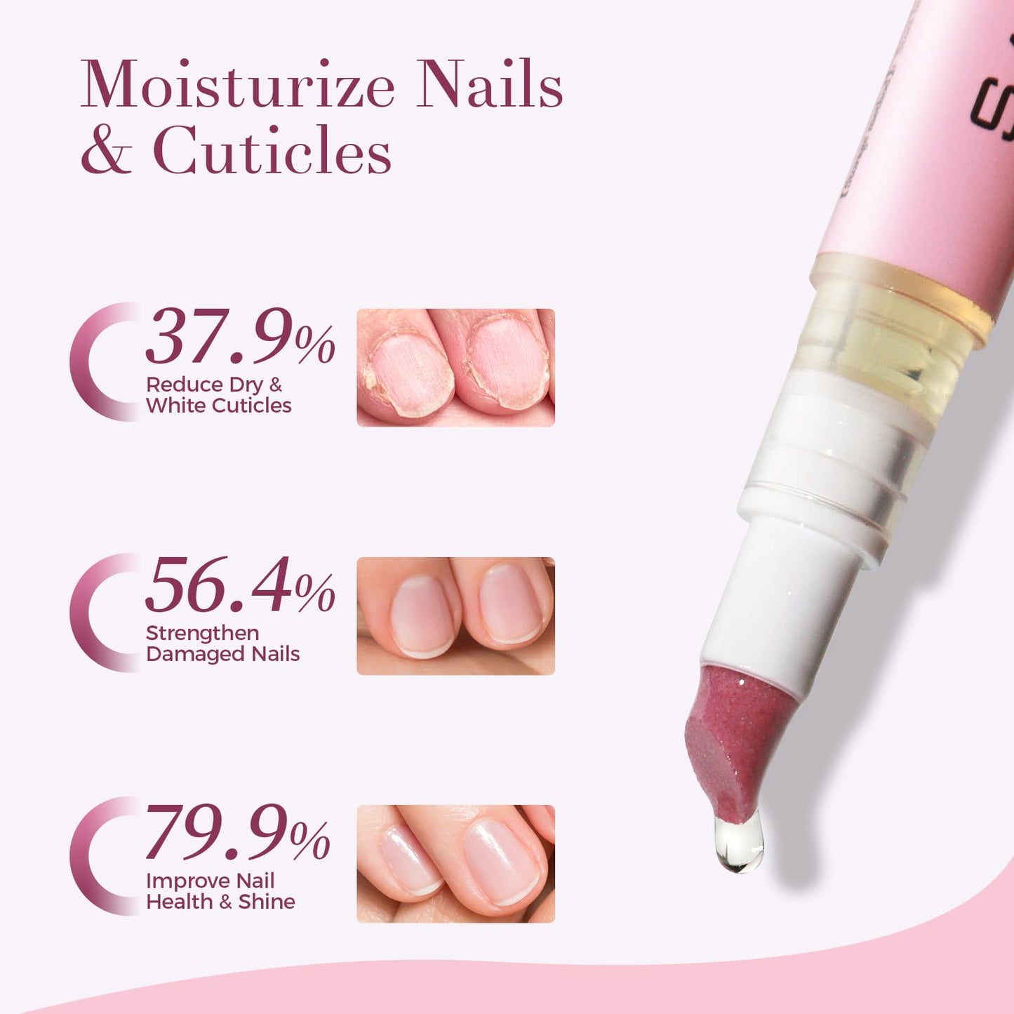 SASSYTIP Cuticle Care Kit - Cuticle Remover Gel (1oz) & Ceramic Pusher with Nourishing Oil Pen (2ml). Complete At-Home Manicure & Pedicure Set for Dry & Damaged Nails. Salon Results (Gel+Pink Pen)