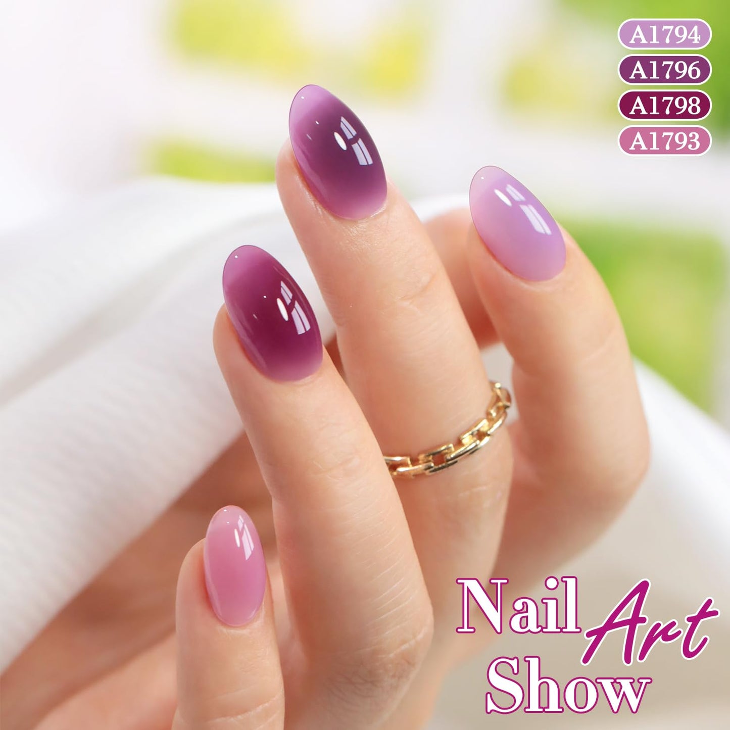 Double Rhythm 6 Pcs 15 ML Gel Polish Set Same Color Same Bottle Soak Off Gel Polish Kit Nail Art Manicure Salon DIY at Home for Women (Jelly Plum Purple Lavender- T6-98)