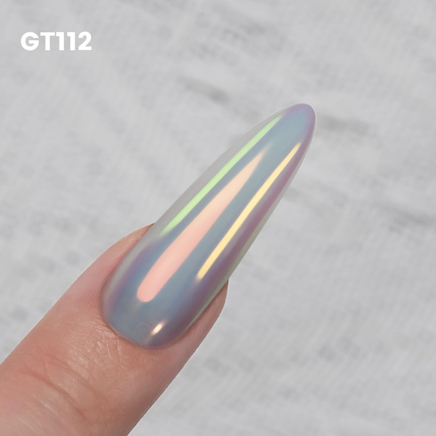 Yokefellow GleamTap Cushion Aurora Chrome Nail Powder -Mermaid Aurora Effect,Nail Art Glitter Decoration for Home DIY Salon Manicure (GT112 Golden Hour/Purple Blue with Light Orange Sheen)