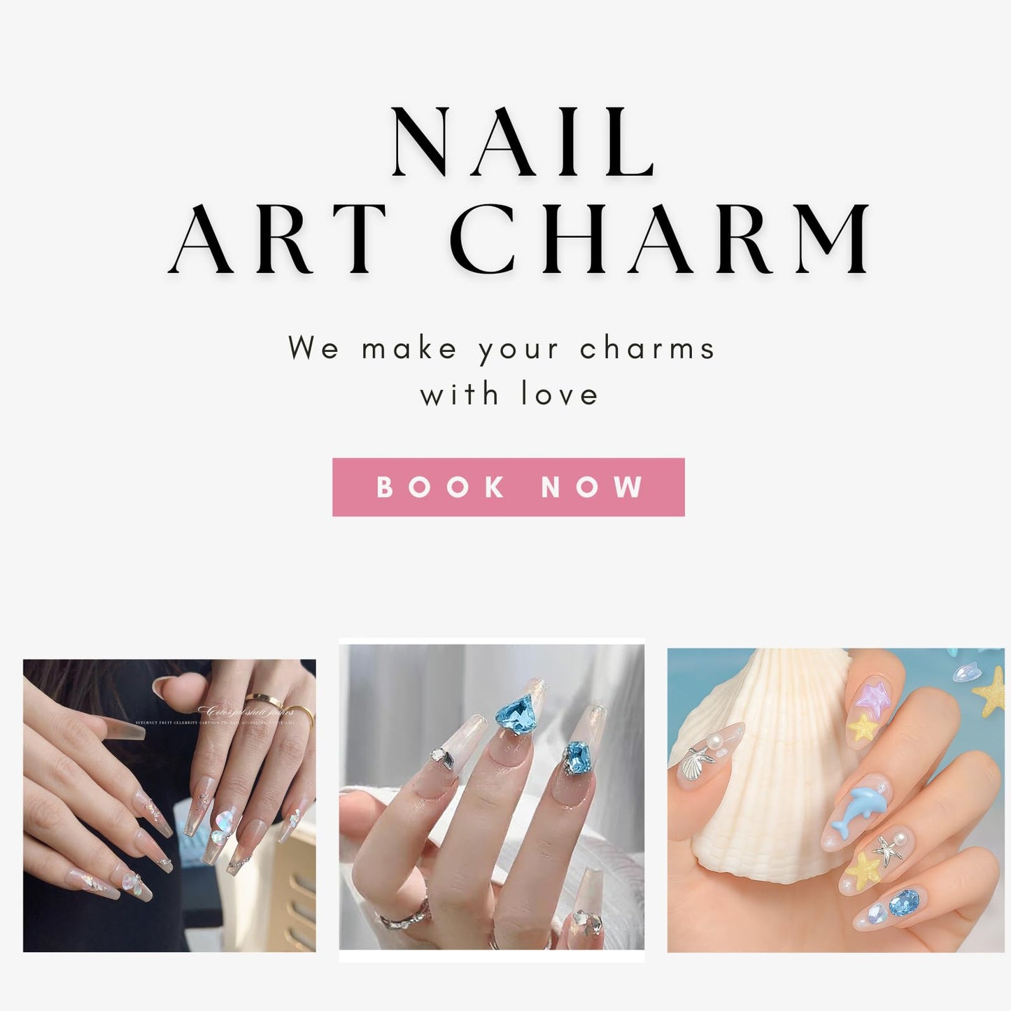 Ocean Nail Charms Gem Kit for Nail Techs – Mermaid Style 3D Nail Art Decorations with Starfish, Shells, Pearls – Professional Nail Supplies for Acrylic & Gel Designs