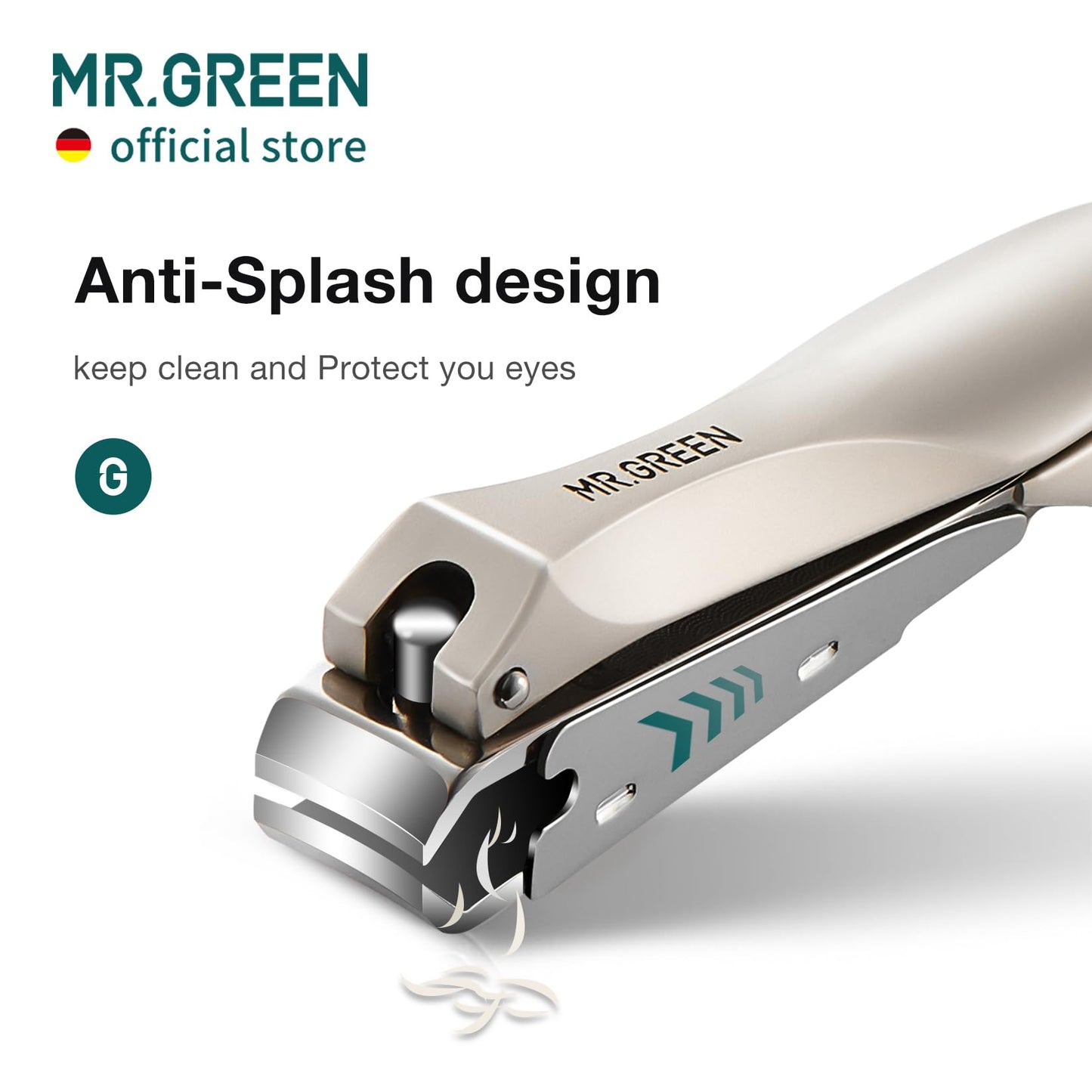 MR.GREEN Nail Clippers Stainless Steel Anti Splash Fingernail Cutter Manicure Tools Bionics Design Pedicure Scissor Nail Trimmer (Nail Clipper (Large))