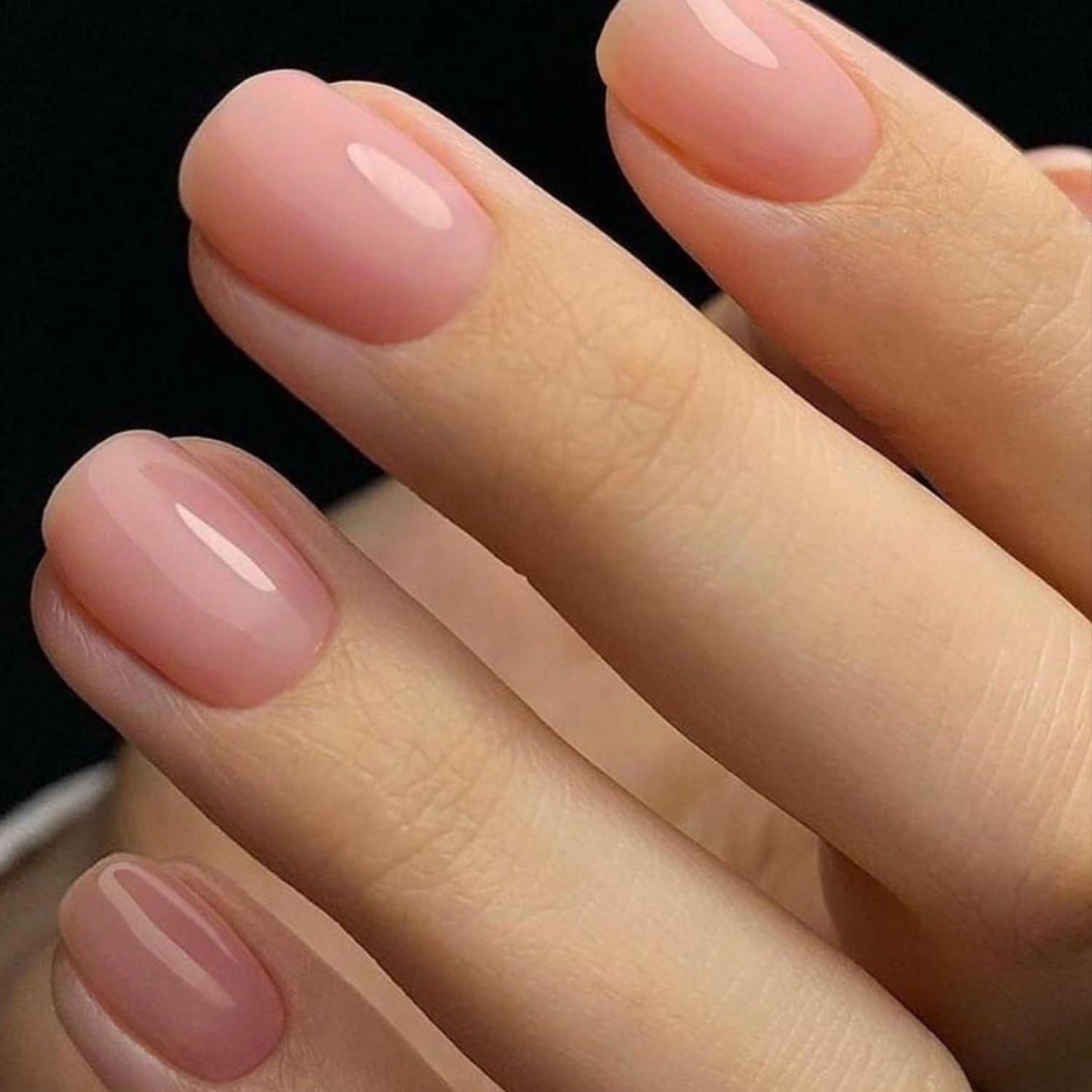 GLAMERMAID Press On Nails Extra Short Square, Jelly Soft Gel Fake Nails Round Squoval, Natural Nude Pink False Nails Tip, Pure White Fake Nails Short Squoval, Natural Round Square Glue on Nails Glossy