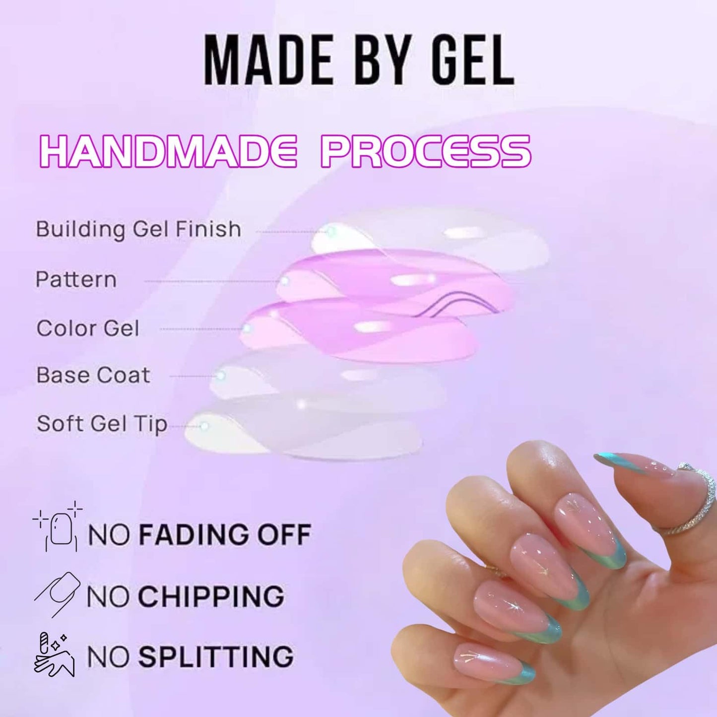 Green French Tip Press on Nails Short Almond Fake Nails Cat Eye with Gold Stars Designs Nude Glossy Artificial Glue on Nails Full Cover Acrylic Stick on Nails for Women 30 Pcs