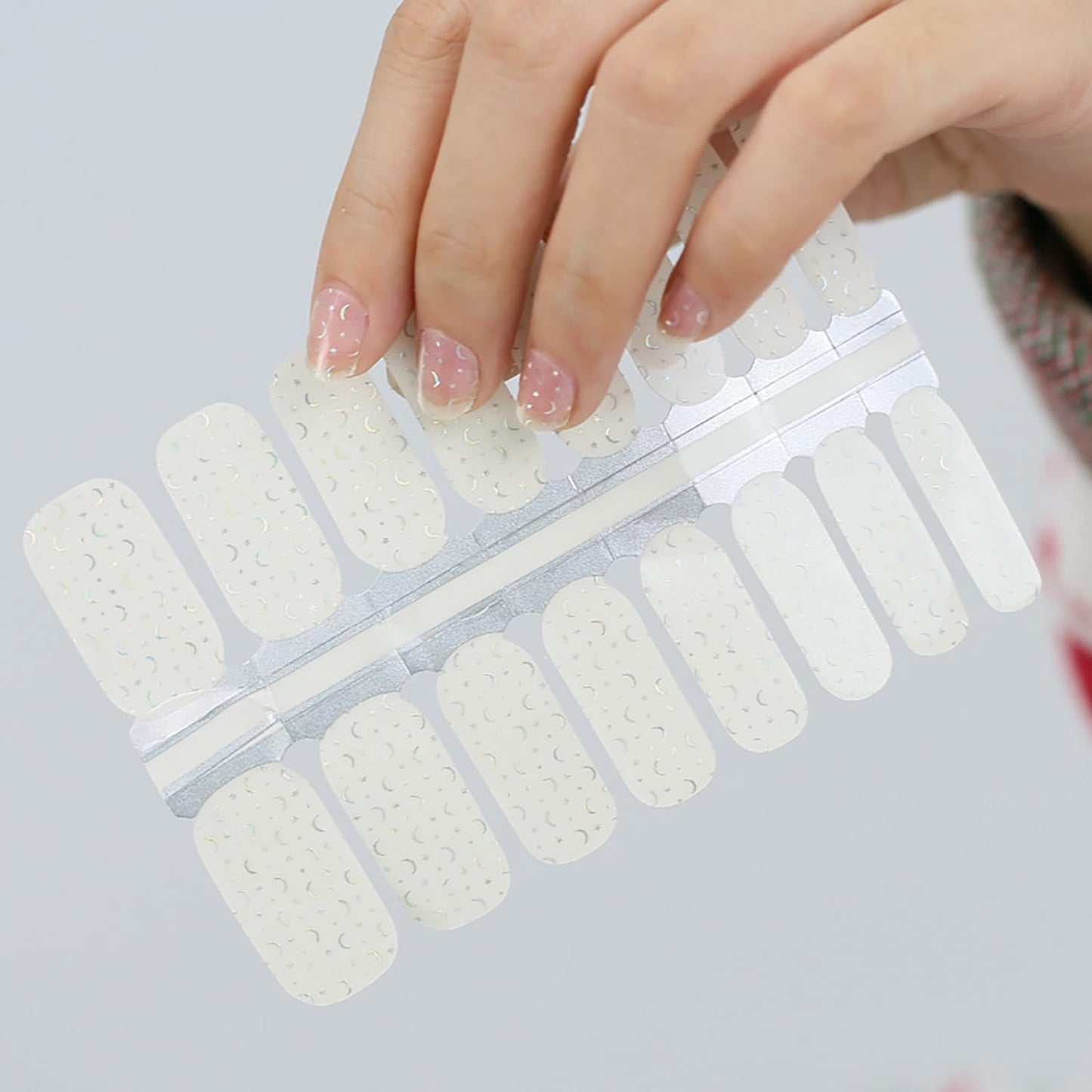 Nail Wraps for Women, DANNEASY 5 Sheets Metallic Line Nail Polish Strips Transparent Design Adhesive Nail Polish Stickers Gel Nail Strips Nail Accessories with Nail File, Cuticle Stick