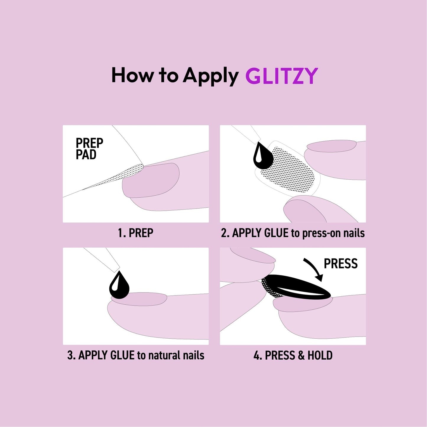 Glitzy 3D Handmade Press On Nail Kit, Rhinestone Gem Glitter French Tip 3X-Long Coffin False Nail, Reusable & Lasts Up To 2 Weeks, Seamless Snug Fit Technology, Includes Glue & 28Pcs Manicure Set