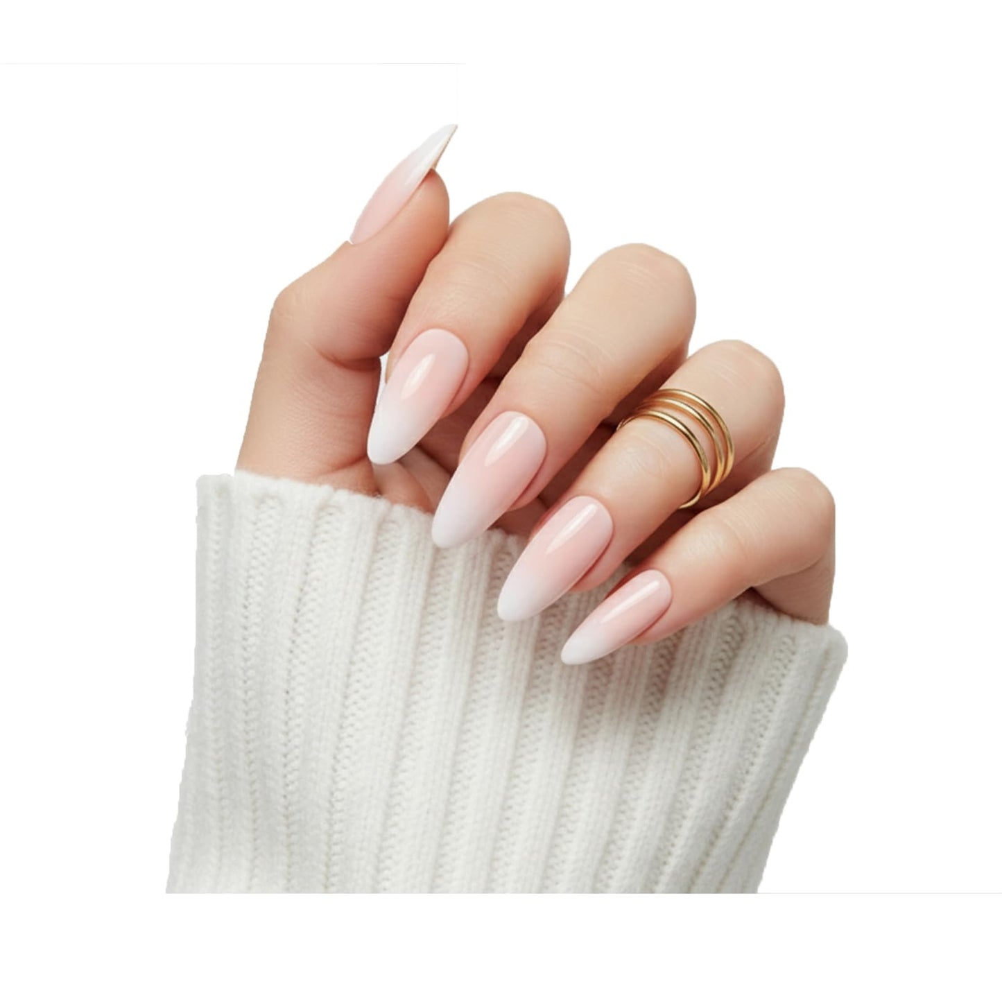 Press On Nails 120PCS French False Nails 5 Ombre Pink short oval press on nails Tips Manicure Nail Art Decoration for Work Daily Wear Easy to App lynails at HomeOmbre Pink Coffin nail press ons