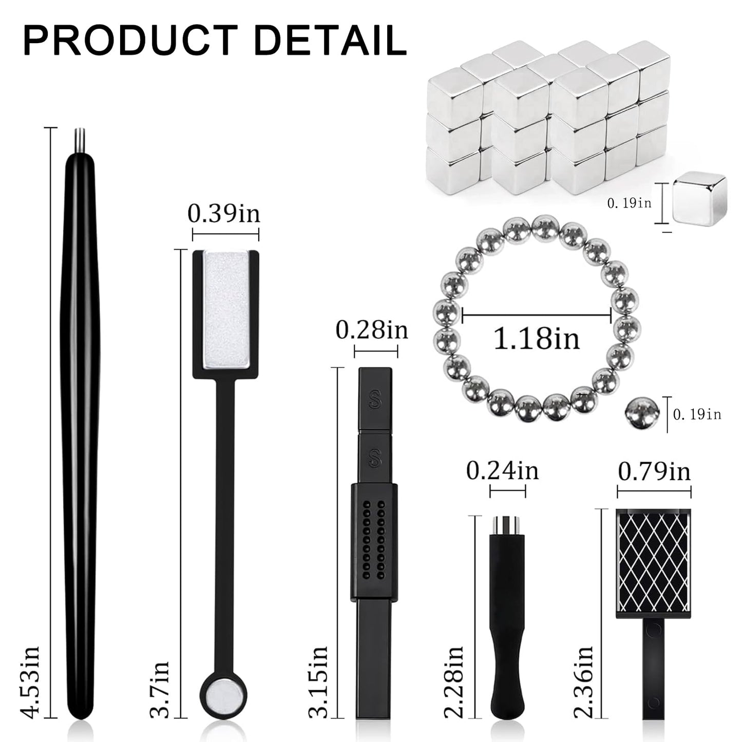 DANNEASY 60pcs Cat Eye Nail Magnet for Nail Art, Cat Eye Gel Nail Polish Magnet Strong Magnetic Nail Polish Magnets for Nails Multi-Function Nail Tool for Nails Salon Accessories