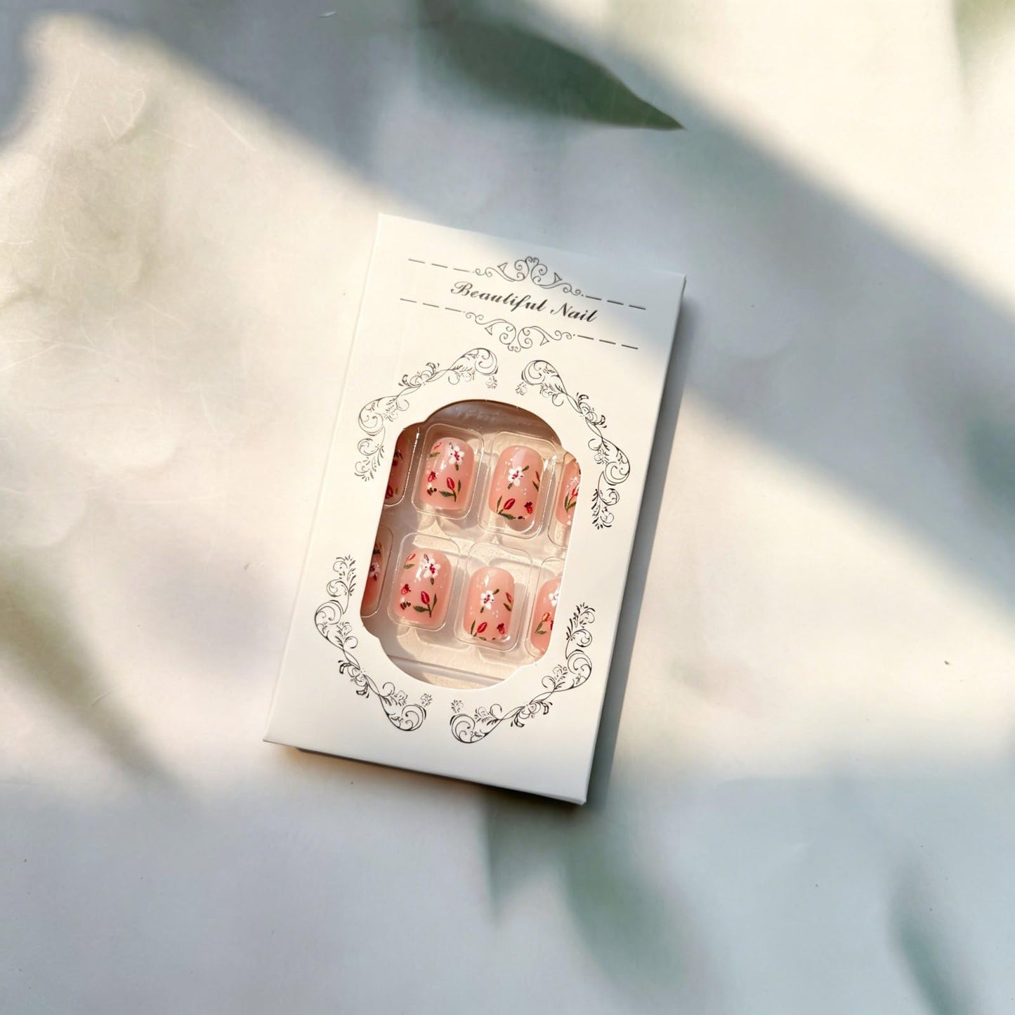 Spring Press on Nails Short Square Fake Nails Bee Flower False Nails Nude Pink Insect Floral Fruit Glue on Nails Full Cover Summer Acrylic Nails Glossy Artificial Stick on Nails for Women Manicure