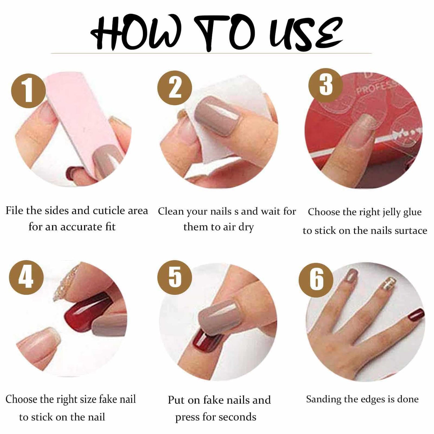 DANMANR Short Press on Nails Square Fake Nails Full Cover Nude Acrylic French False Nails for Women and Girls24PCS (Pink White)