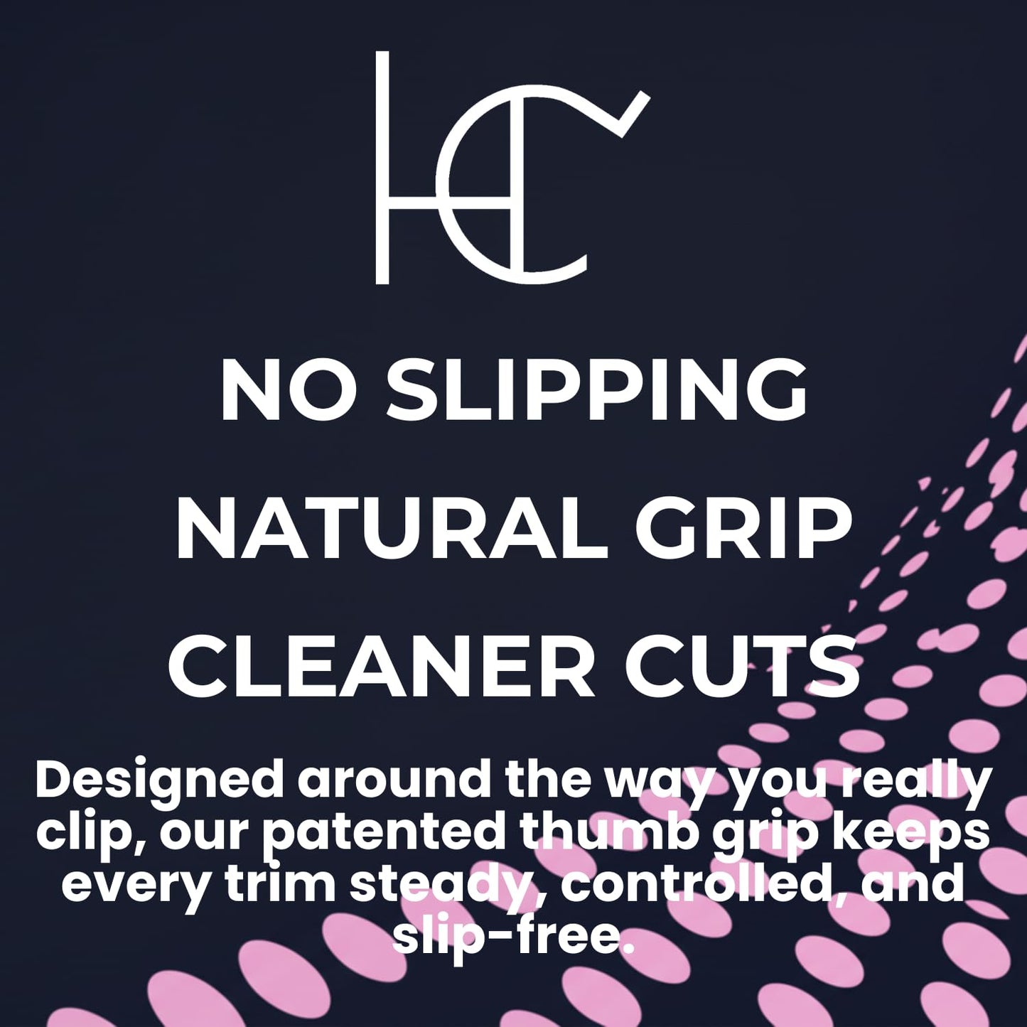 HANDCLASP Nail Clippers, Stylish, Comfortable for Seniors, Fingernails, Premium Stainless Steel, Curved Edge, Wide Jaw, Ergonomic, Thumb Rest, Comfort Cuts, Women, Men, Teens, Special Needs, (Pink)