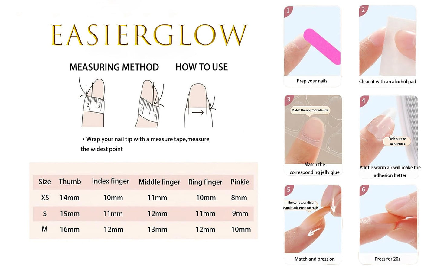 EasierGlow 10Pcs Handmade Short Square Press On Nails | Easy Apply & Remove, Reusable Salon Quality Nails | Nude Red Polka Dot French Press Ons with 3D White Flower & Gold Bead Accents (Y209, S)