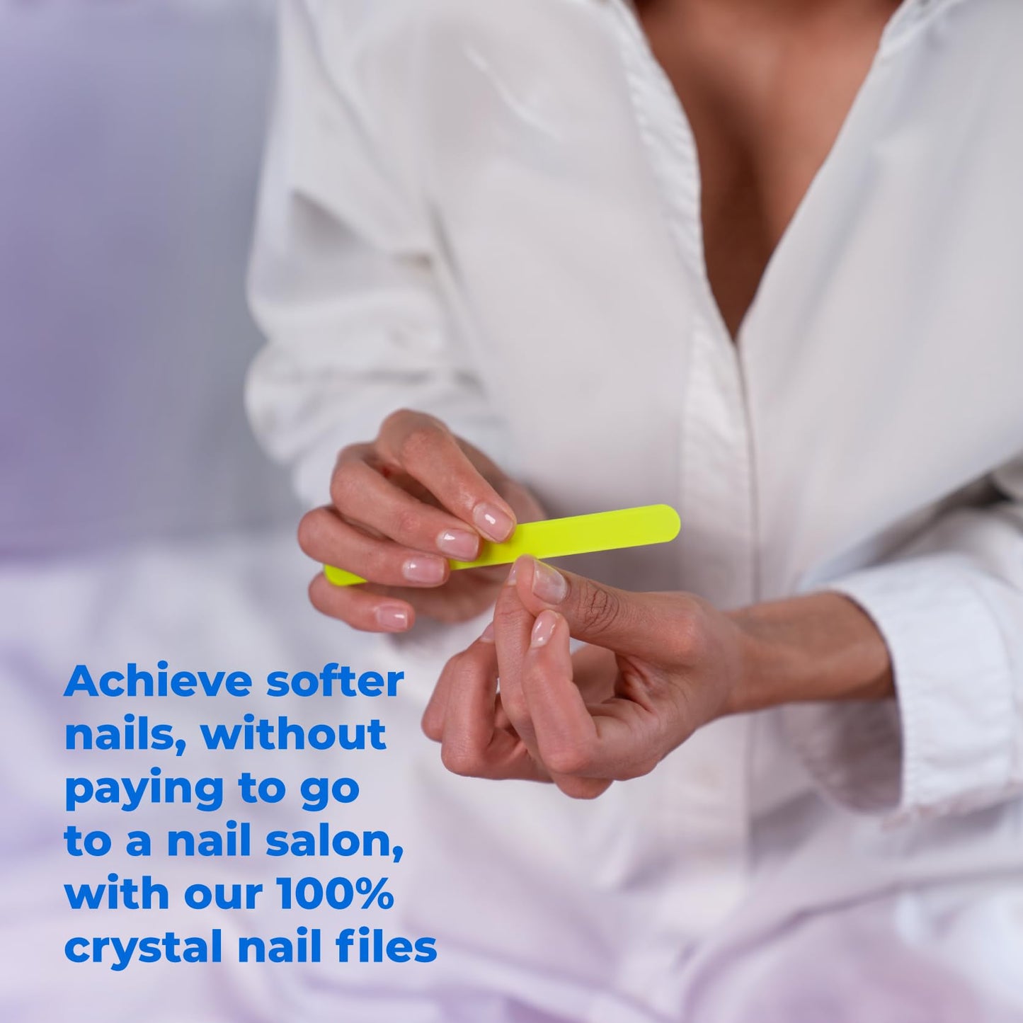 CristalUp Glass Nail File Set 2 Pack, Crystal Nail Files 5.3 in and 3.5 in, Durable Gentle Nail Care for Manicure and Pedicure, Home Office and Travel Use