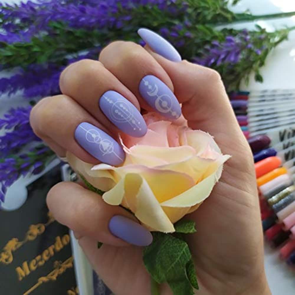 4pcs Large Swirl French Line Nail Stamping Plates French Tip Nail Stamp Plate Starry Star Moon Design Stamping Plates Nail Art Kit Galaxy Night Sky Large Nail Stamp Templates
