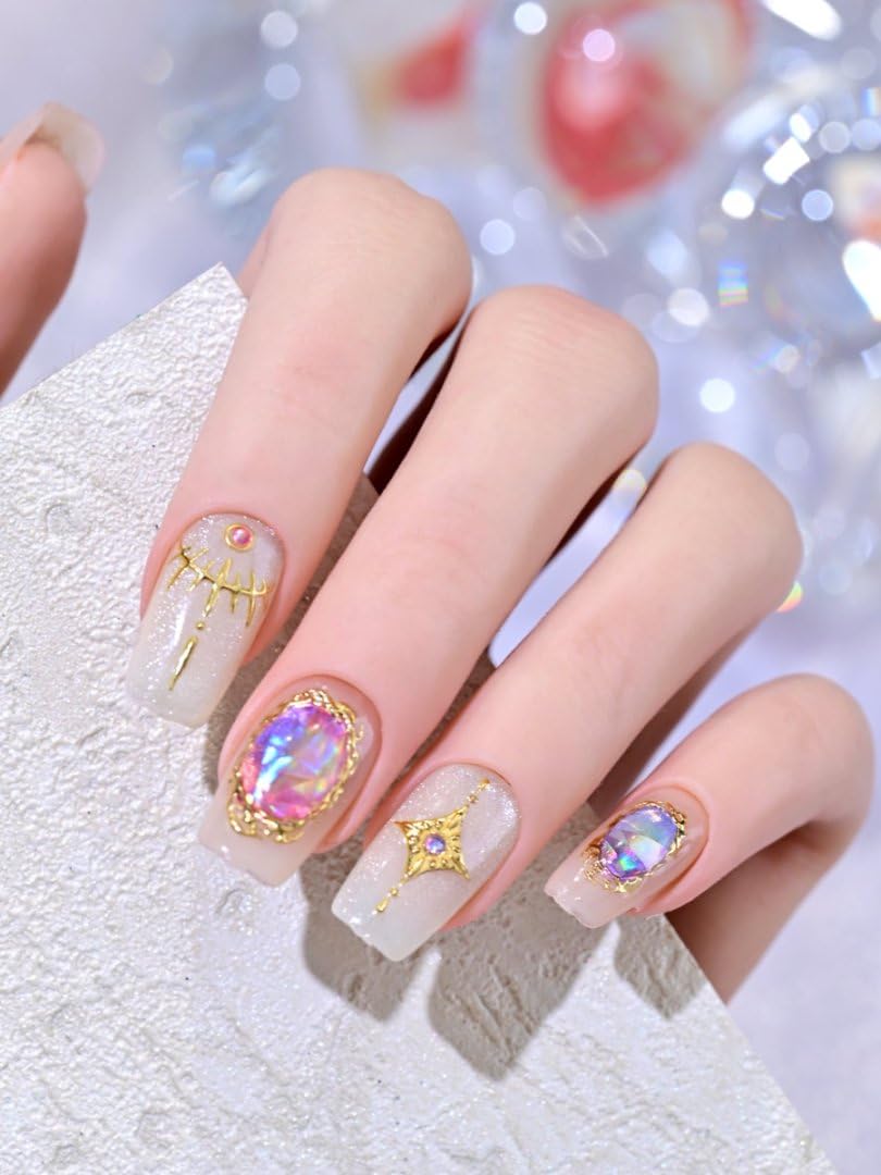 Gold Nail Stickers 5D Embossed Aurora Mirror Nail Art Stickers Self Adhesive Golden Nail Decals Marble Nail Designs for Women Girls Acrylic Nails Manicure DIY 1Sheet