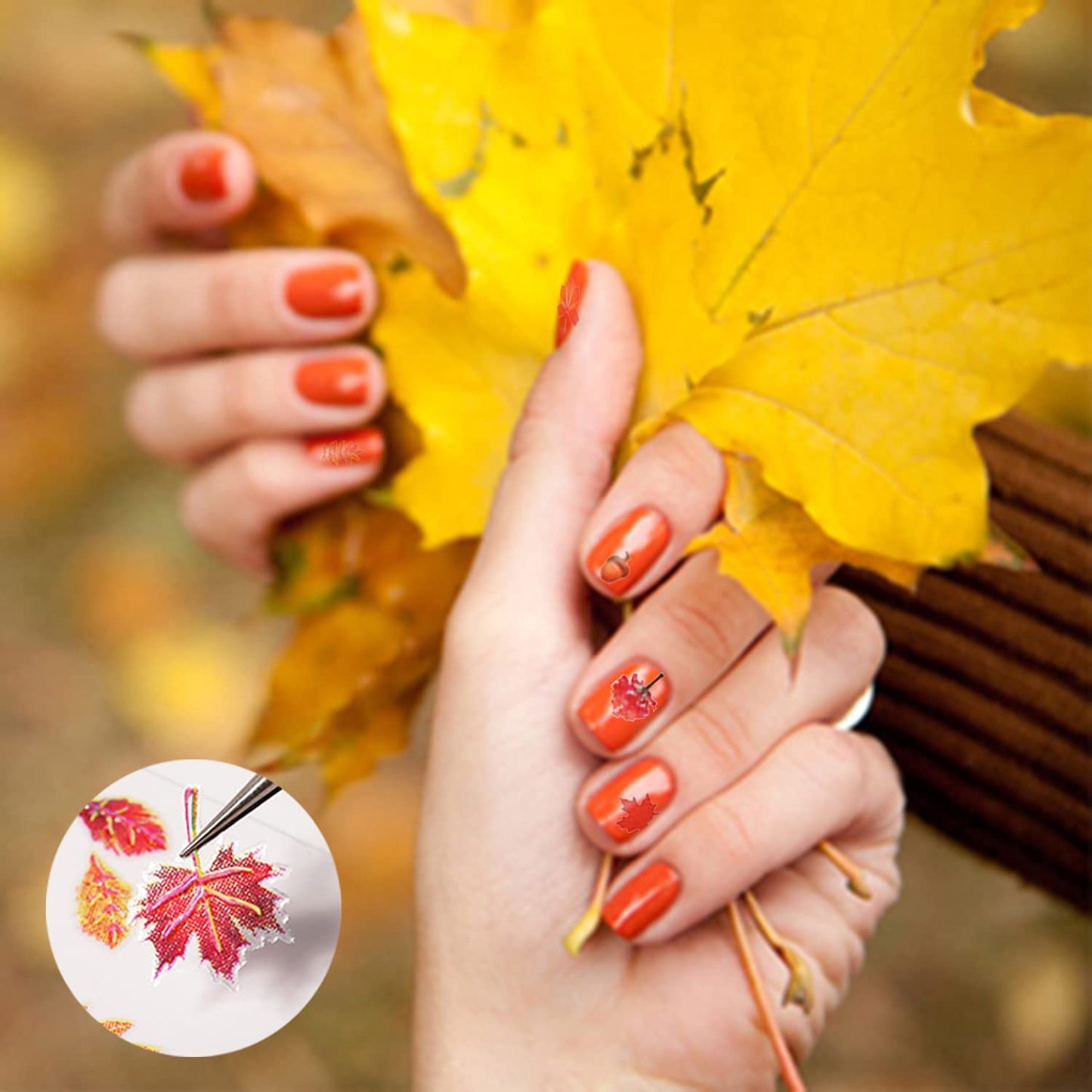 8 Sheets Animal Nail Art Stickers with 9 Sheets Thanksgiving Nail Art Stickers