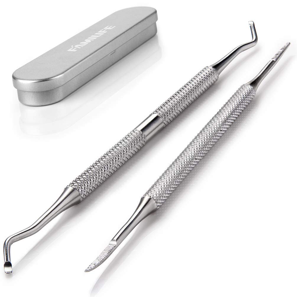 FAMILIFE Manicure Set Professional Manicure Kit 11 in 1 Christmas Gift for Women and Men Nail Kit and L07 100% Stainless Steel Ingrown Toenail File and Lifter Double Sided