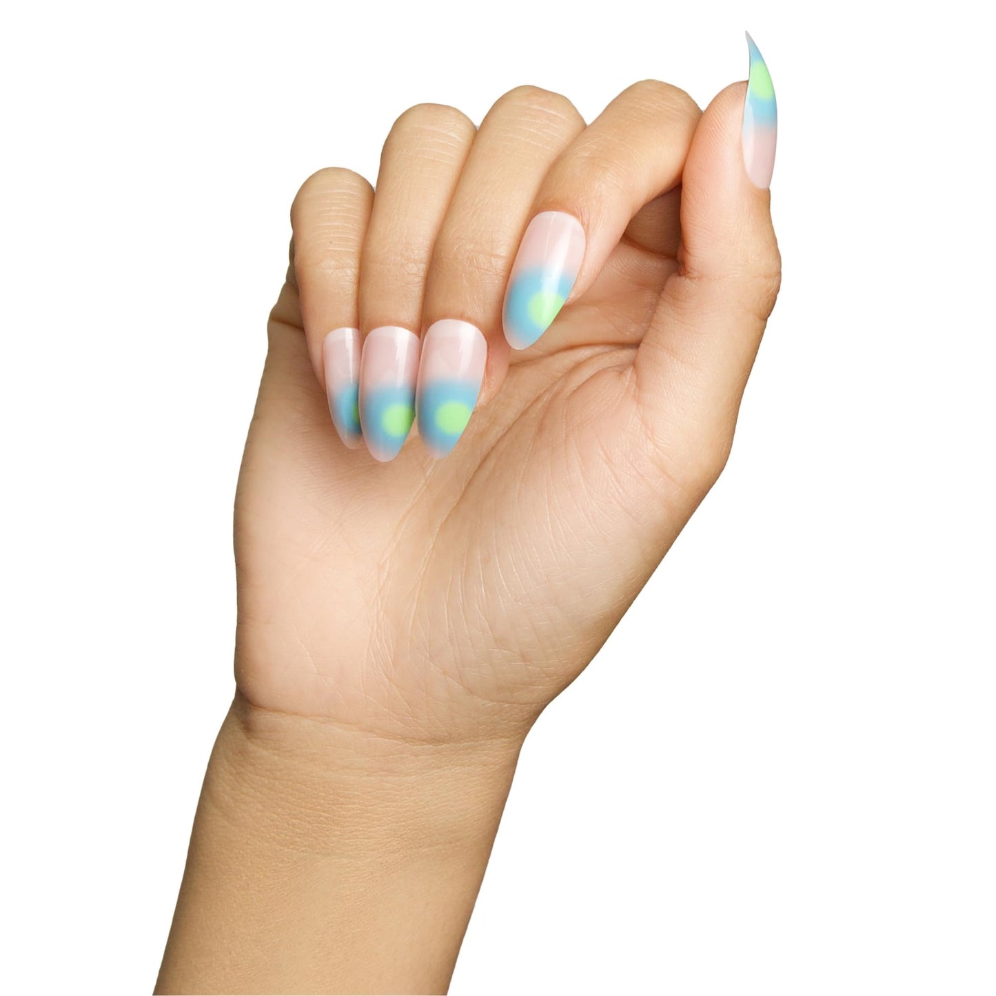 PaintLab Press-On Nails Manicure Kit, 777 Aura Almond, 24-Piece Set, Long-Lasting Fake Nails with Glue, File, Prep Pad & Cuticle Stick