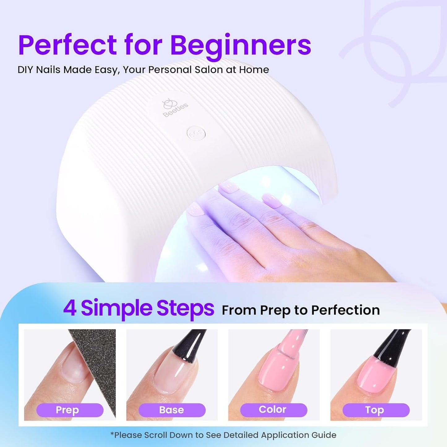 Beetles Gel Nail Polish Kit with UV Light - 31Pcs Nail Polish Set Popular Color Gel with Base and Matte&Glossy Top Coat Soak Off All Season DIY Manicure Kit Art Gifts for Women