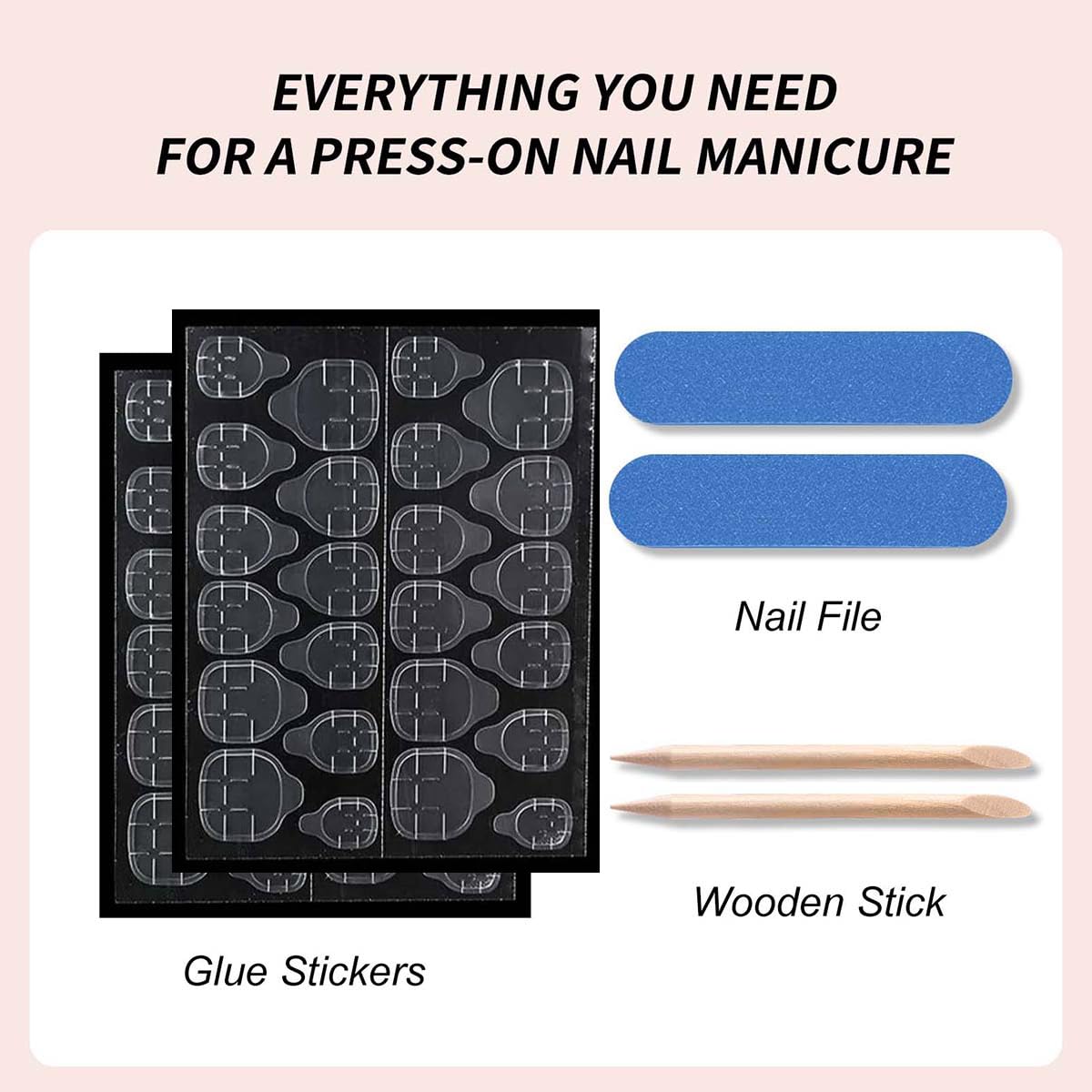 48Pcs White French Tip Press on Nails for Hands & Toes, Long Square Glossy Fake Nails, Short Square False ToeNails, Reusable Glue on Nails for Women Manicure & Pedicure Nail Kit