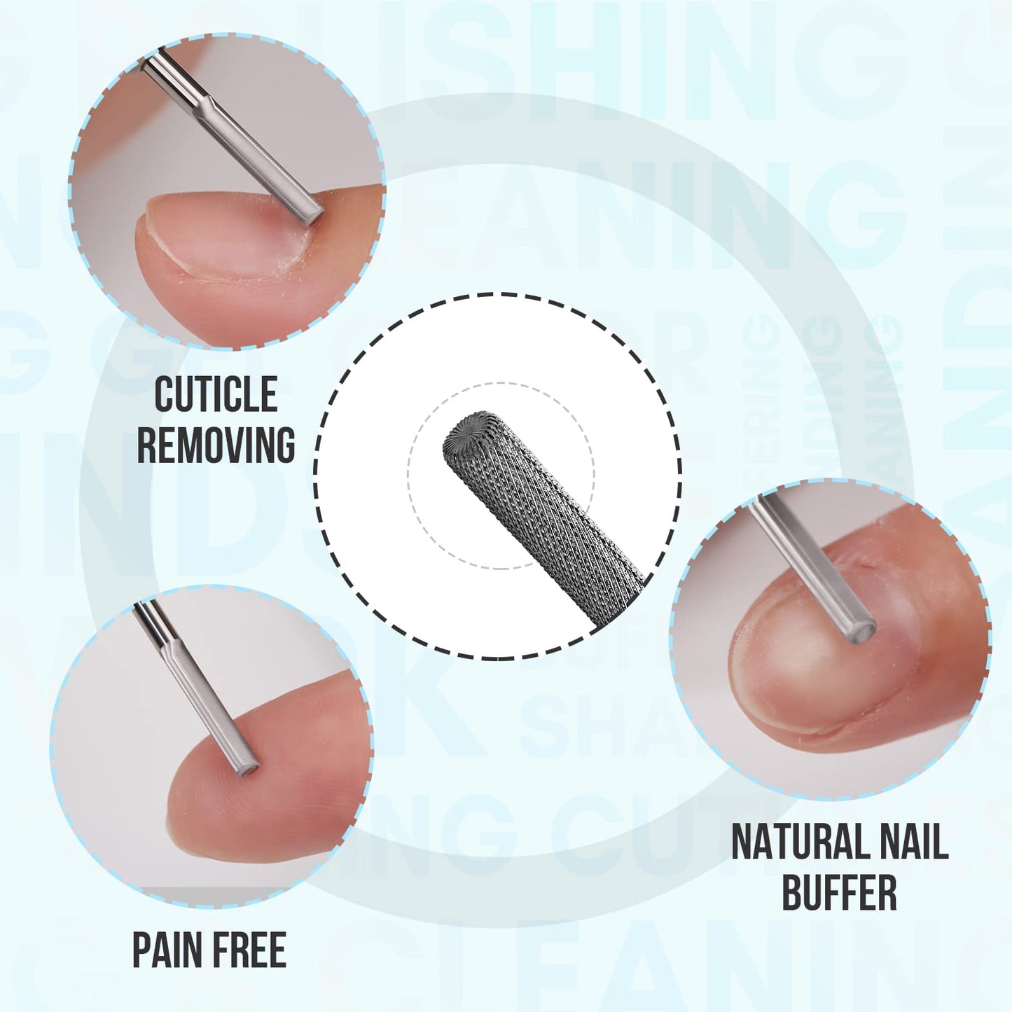 Makartt Cuticle Nail Drill Bit Safety Tungsten Carbide Cuticle Remover Drill Bit Bundle With Nail Buffer Block 10pcs Nail Buffer and Shine Kit Nail Shine Buffer