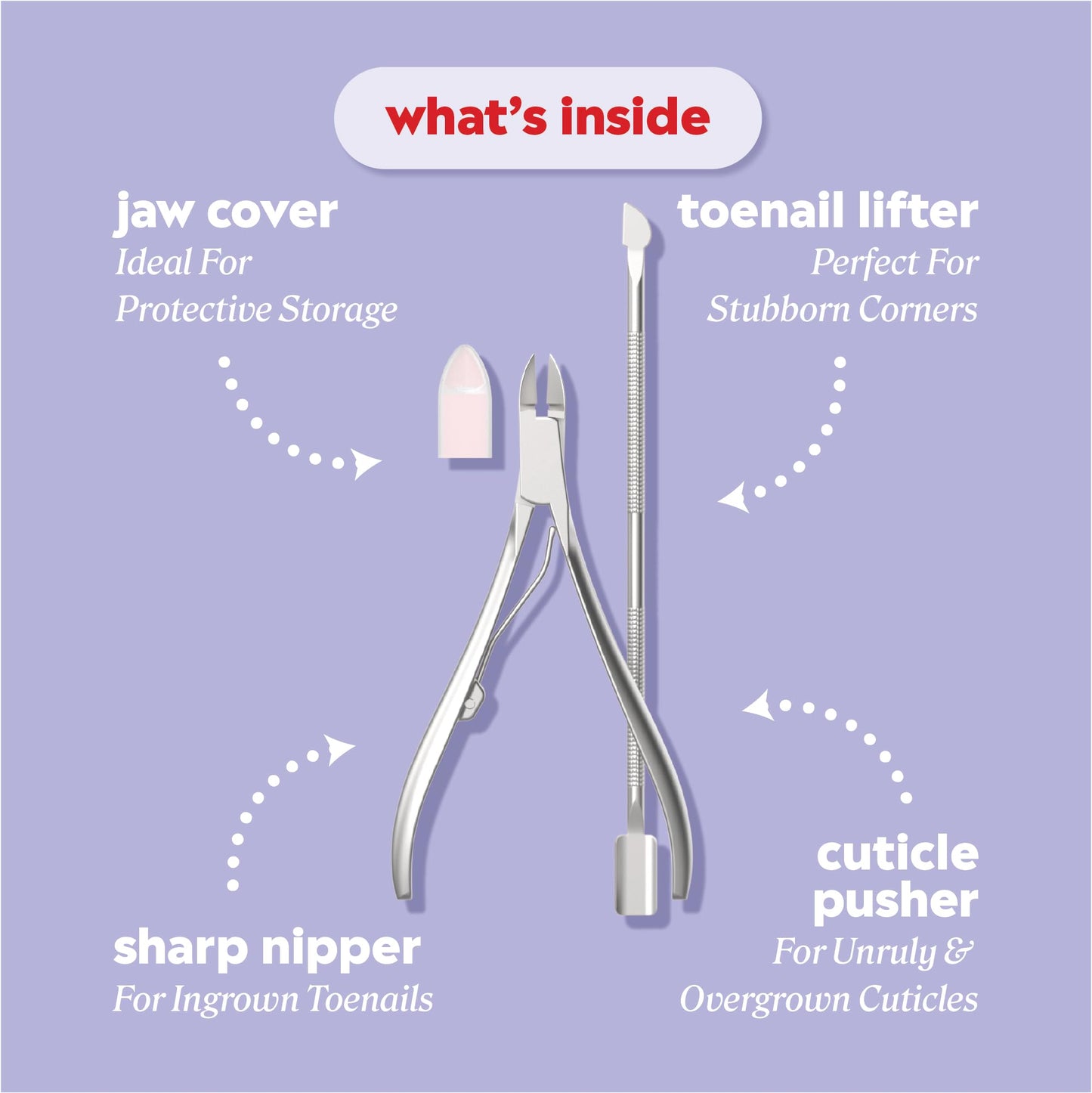 Onyx Professional 3 Piece Thick Toenail Grooming Kit - Includes Stainless Steel Toenail Clippers and 2 Tools for Smoothing, Shaping and Cleaning, Cut Through Thick Toenails, Healthy Feet