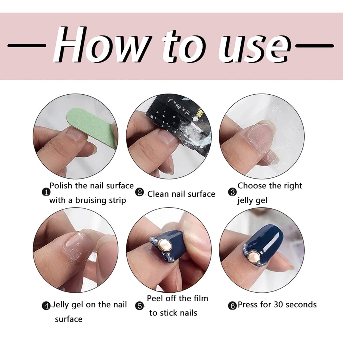 24Pcs Nude Press On Medium Square Glossy Glue On Nails With 3D Kawaii Heart Bow Charms Design French Stick On Cute False Artificial Acrylic Nails For Women Girls Manicure