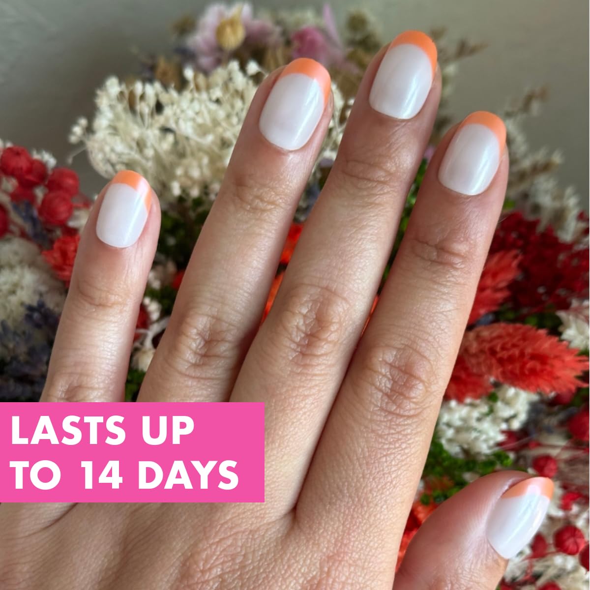 Olive & June Maximalist Instant Mani Press-On Nails (Glue) | 42 Fake Nails, 21 Sizes | Non-Toxic, Long-Lasting Big, Bold Gorgeous Realistic Look | Extra Short, Round | Bounce Back Chrome French