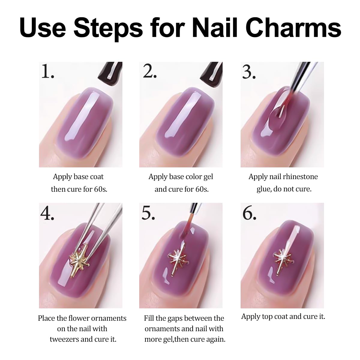 Star Moon Nail Charms for Nails Art 3D Gold Silver Starlight Cross Star Nail Rivet Studs Decoration Alloy Metallic Stars Accessories and Sugar Glitter Powder for Nails Manicure Craft DIY