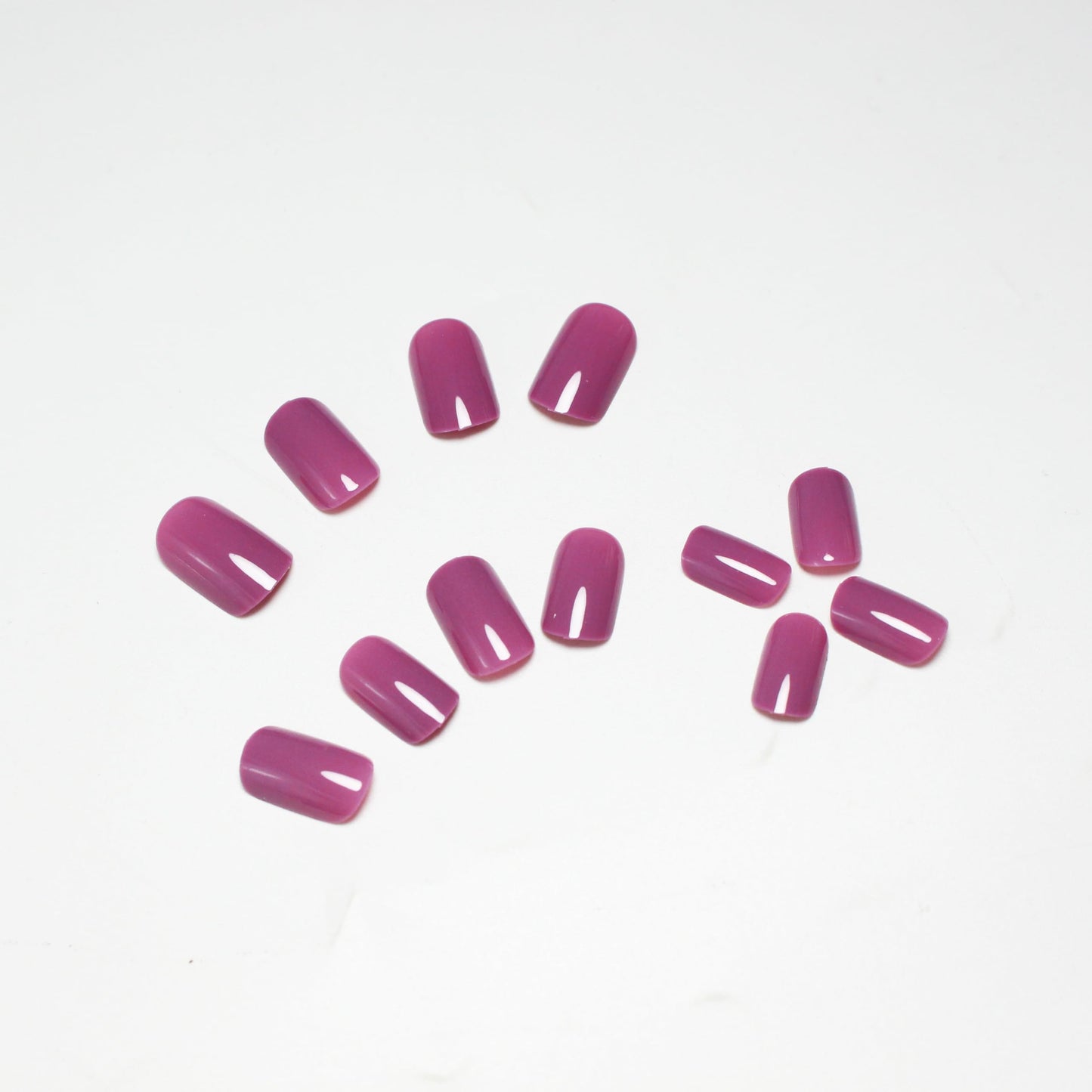 Plum Press On Nails Short Square, Natural Fuchsia Gel Nails Glue on Fall Colors 2025 Trendy Acrylic Nails Press ons Featured Protective Coat Thick Reusable Fake Nails 24Pcs Short Coffin Nails