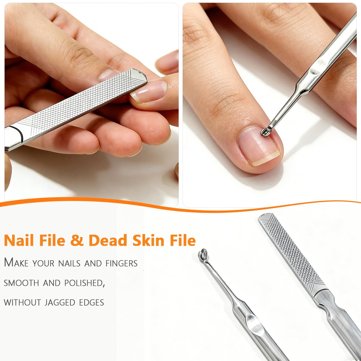 Nail Clippers Set 7 Pcs, Stainless Steel Toenail & Fingernail Clipper Set, Portable Travel Mens Nail Cutter, Manicure Grooming Kit for Men, Women, Gift Ideas (Brown)