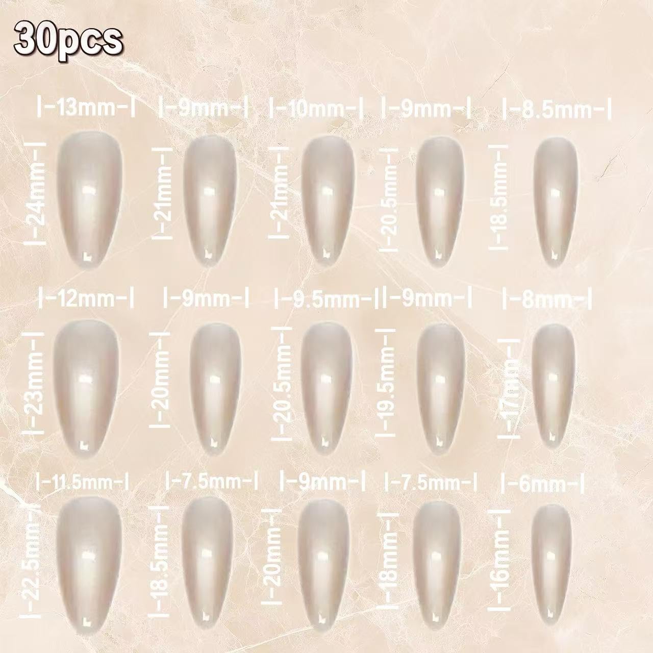 C.Z.Z.T.T.NAILS 30pcs Almond Press On Nails,Semi-Transparent Nude Cat-Eye Style, Medium Long Fake Nails with Jelly Glue for Women,Reusable and Suitable for Holiday Parties or Gifts